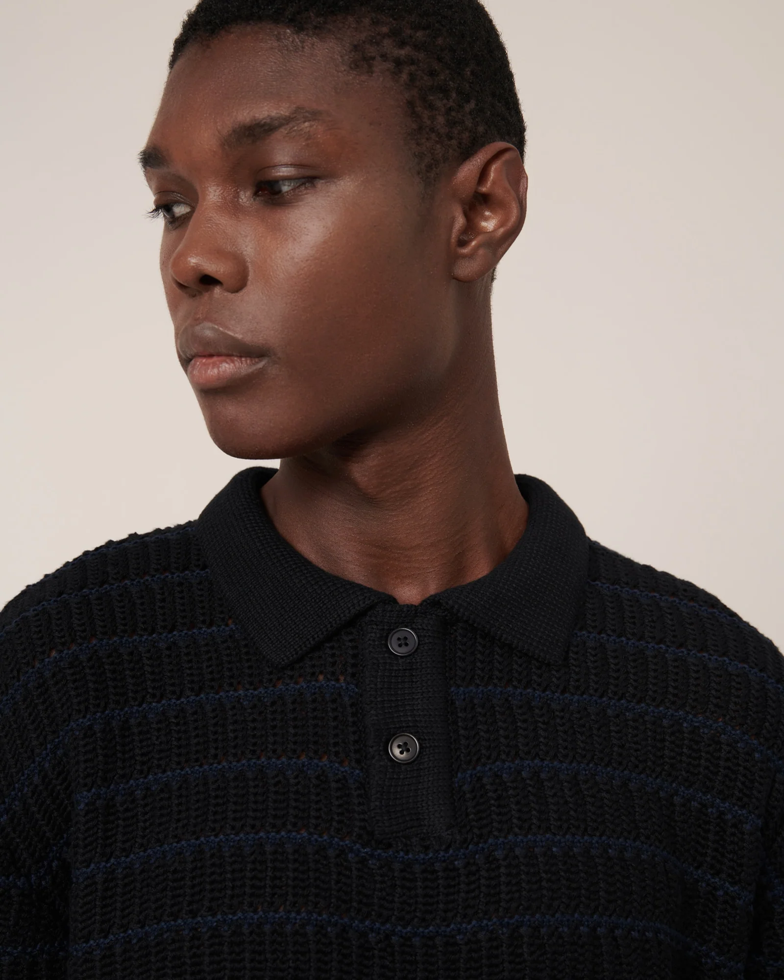 Kowtow Midnight Polo - Black-Navy - Image 2