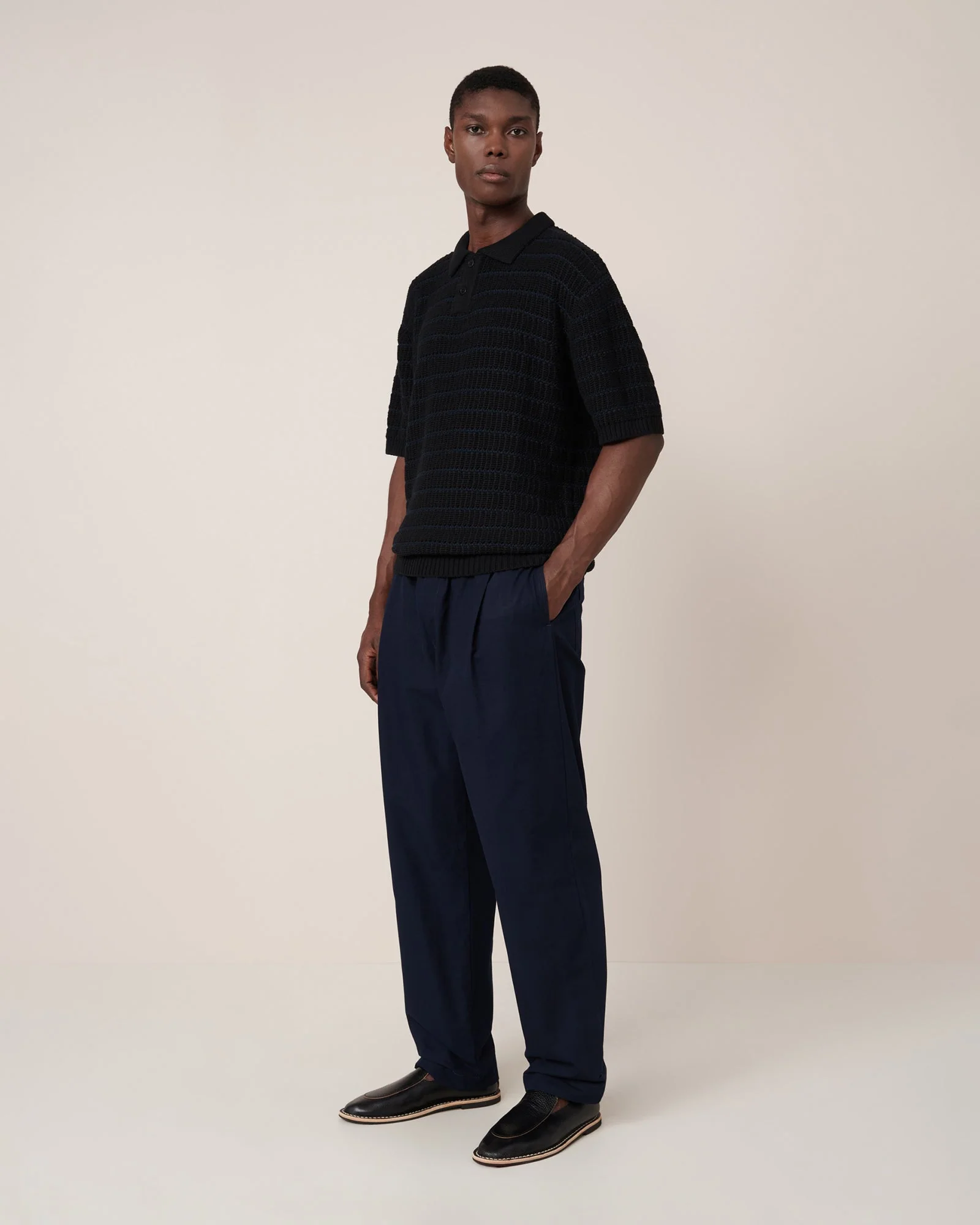 Kowtow Midnight Polo - Black-Navy - Image 4