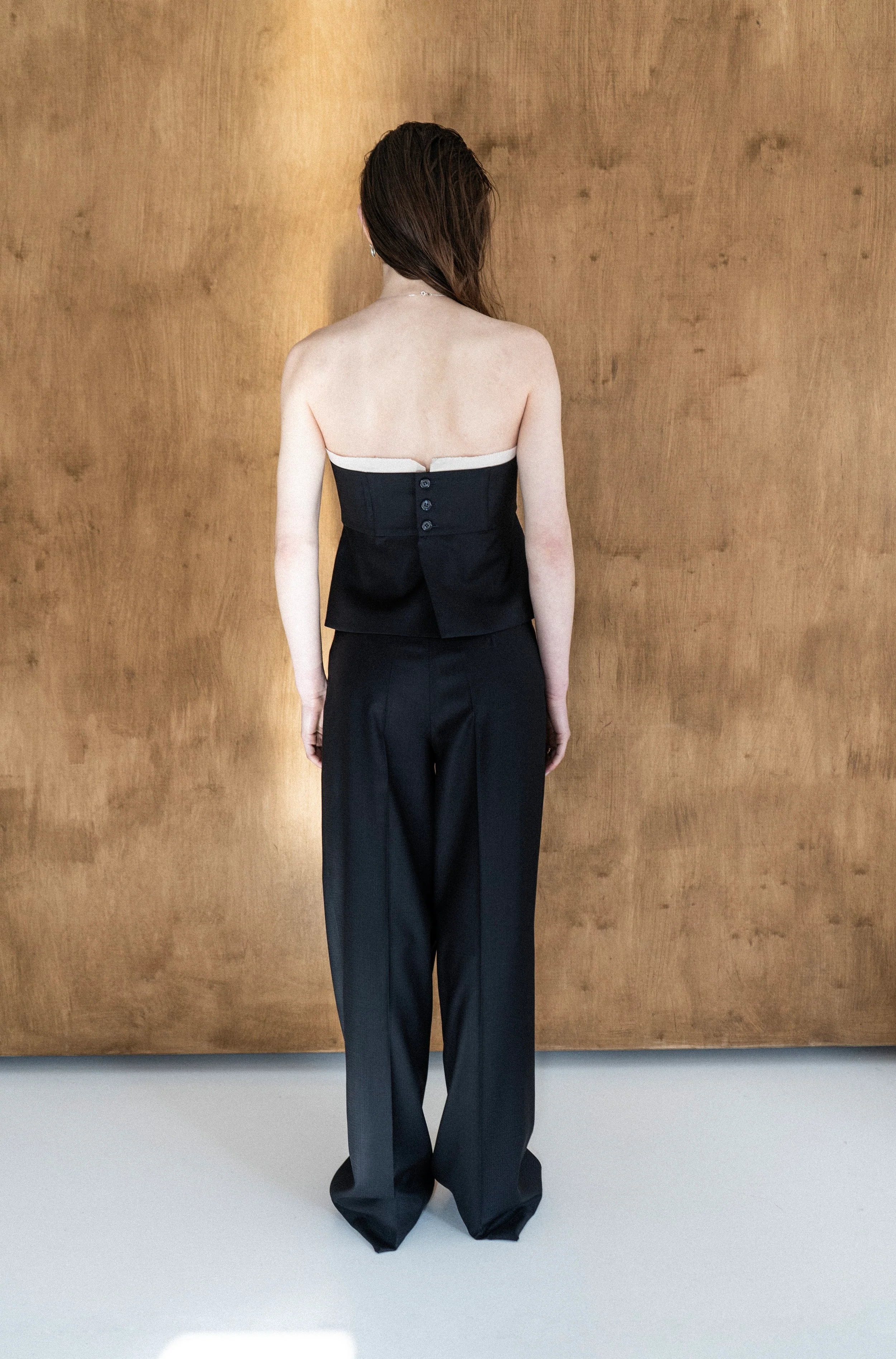 K M by L A N G E Temriava Wool Corset Top - Navy - Image 16