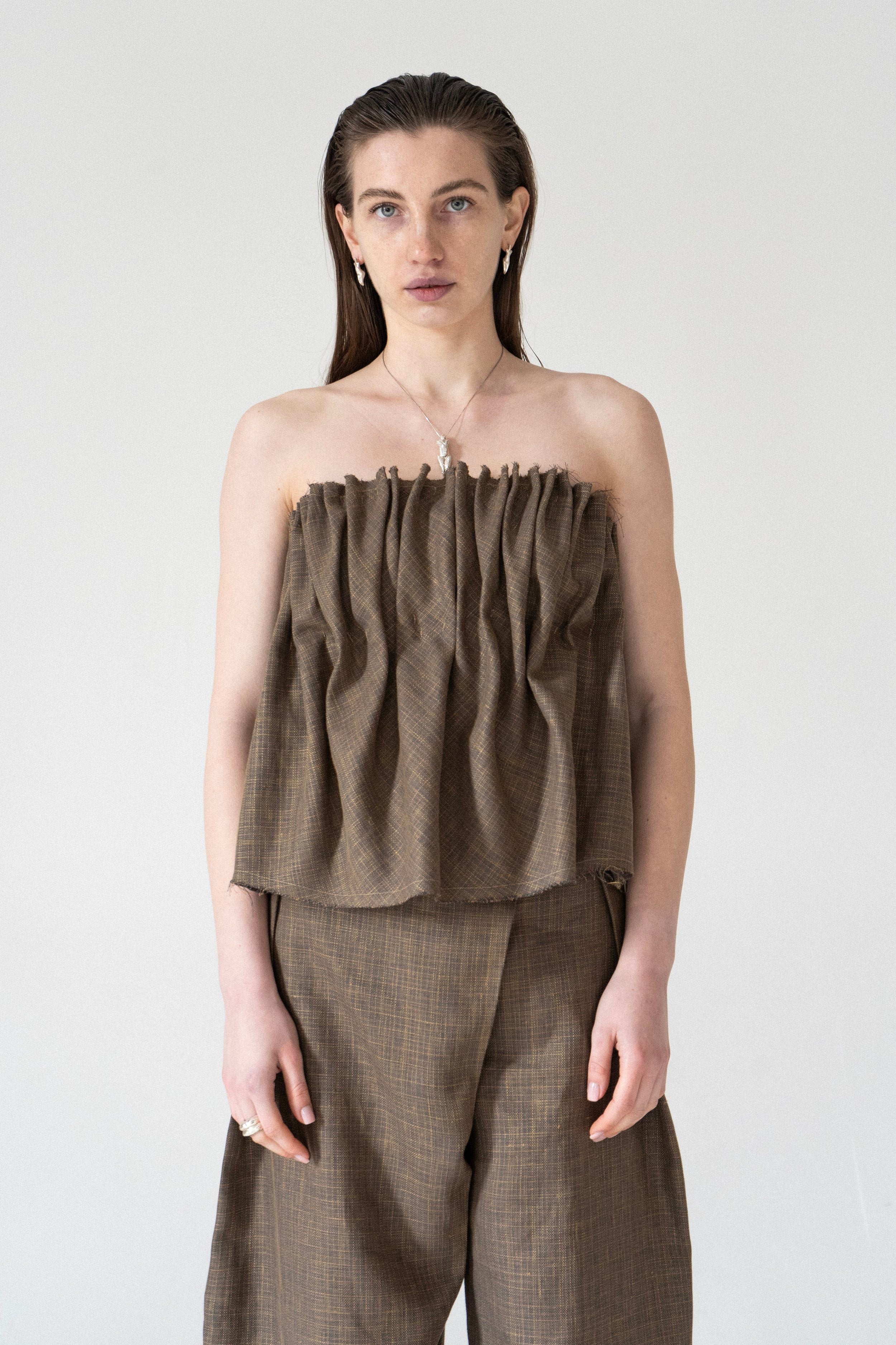 K M by L A N G E Raw Linen Top - Image 4