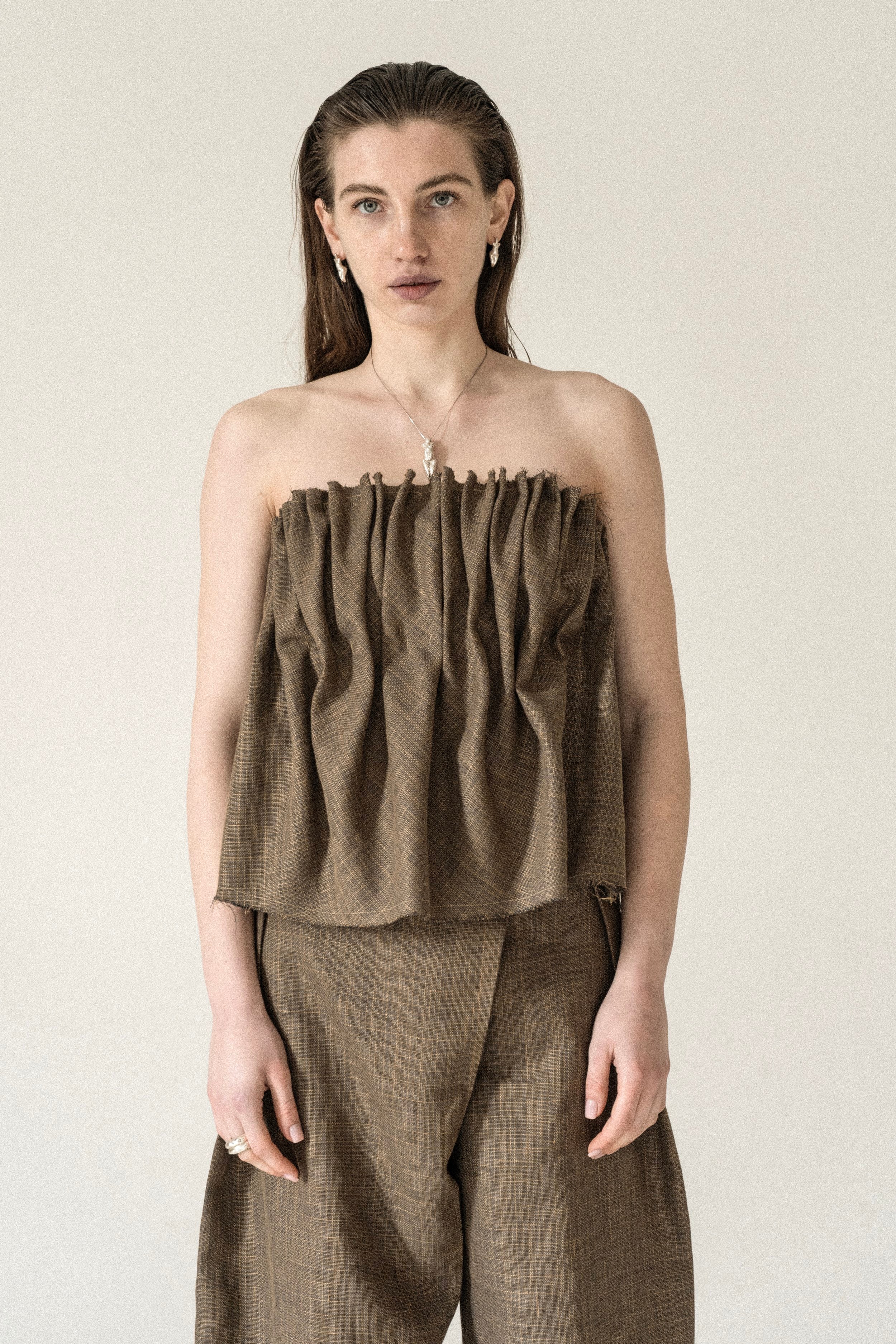 K M by L A N G E Raw Linen Top - Image 5