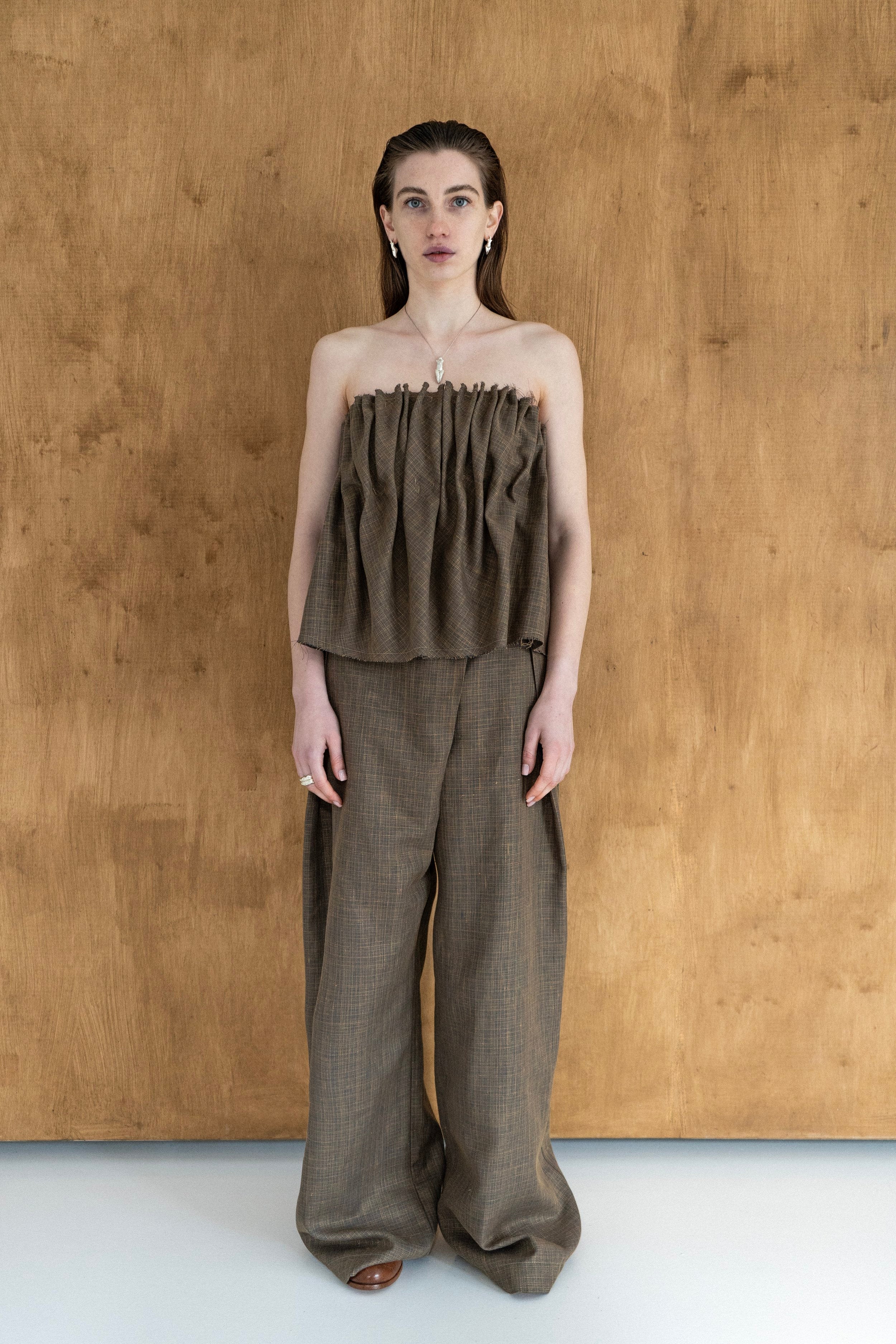 K M by L A N G E Raw Linen Top - Image 6