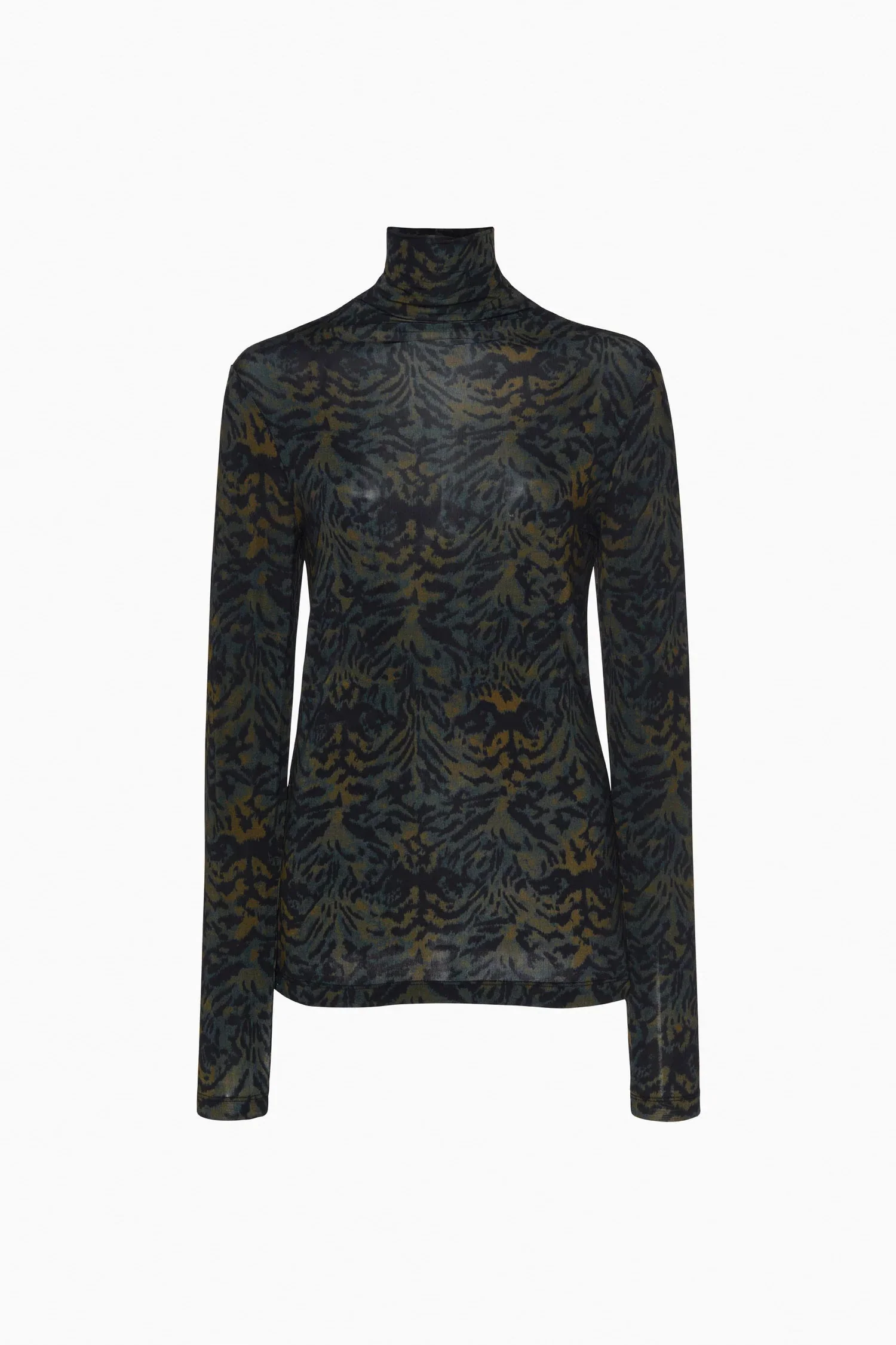 Ulla Johnson Aurelia Jersey Long Sleeve Turtleneck Top - Desert Jasper - Image 5