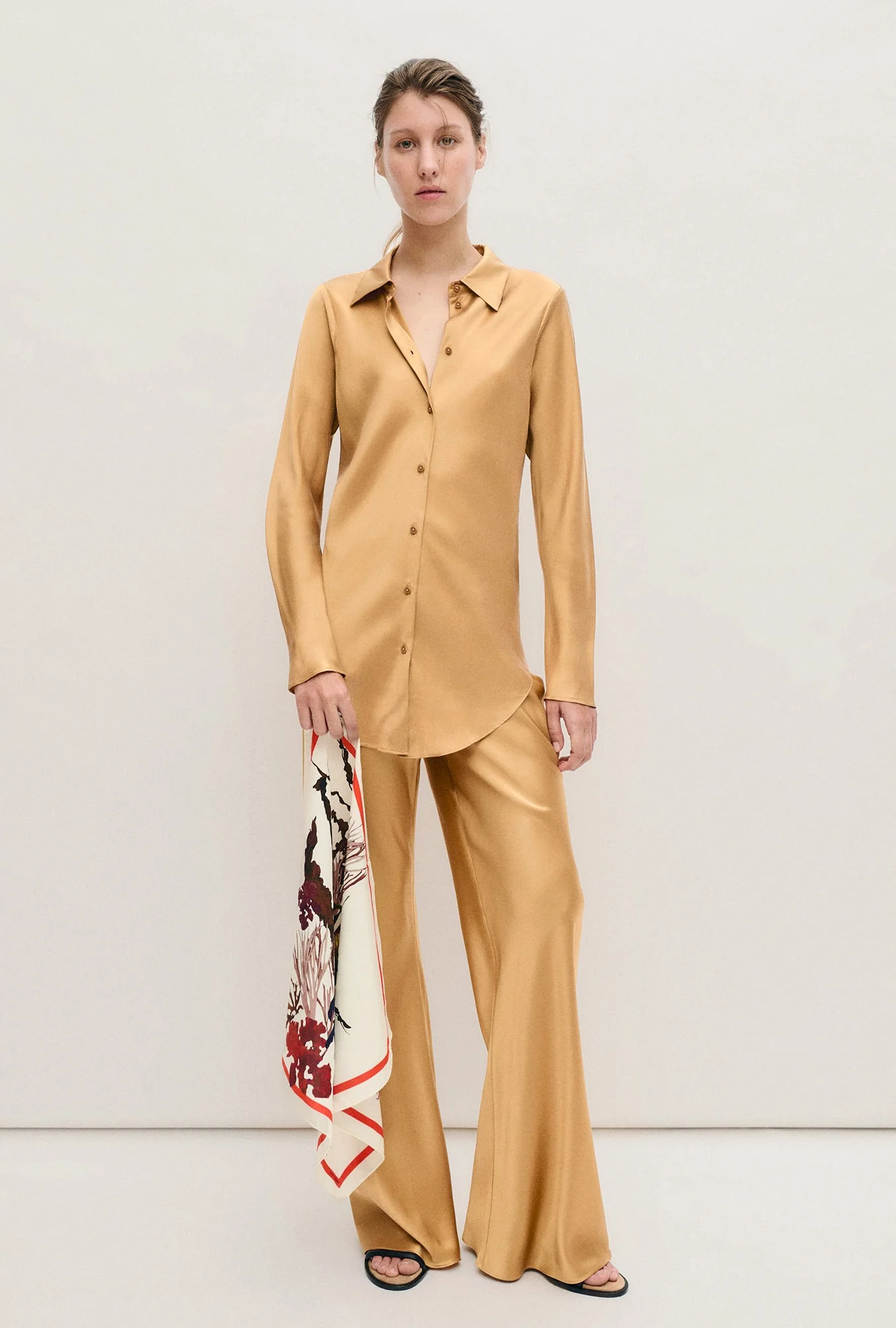 Silk Laundry Bias Cut Shirt - Cowrie - Image 2