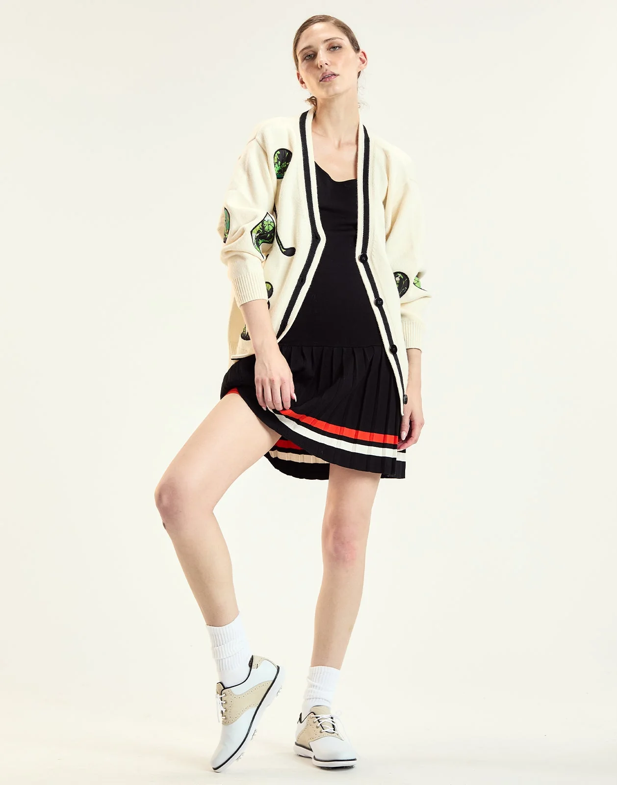 Cynthia Rowley Patchwork Cardigan - Cloud White - Image 2