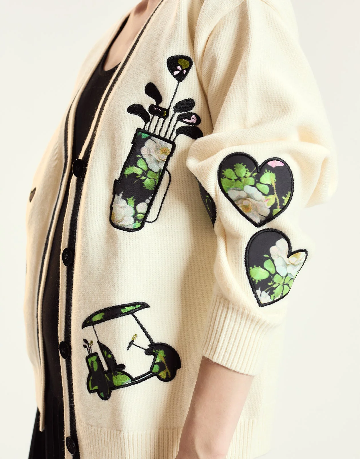 Cynthia Rowley Patchwork Cardigan - Cloud White - Image 5