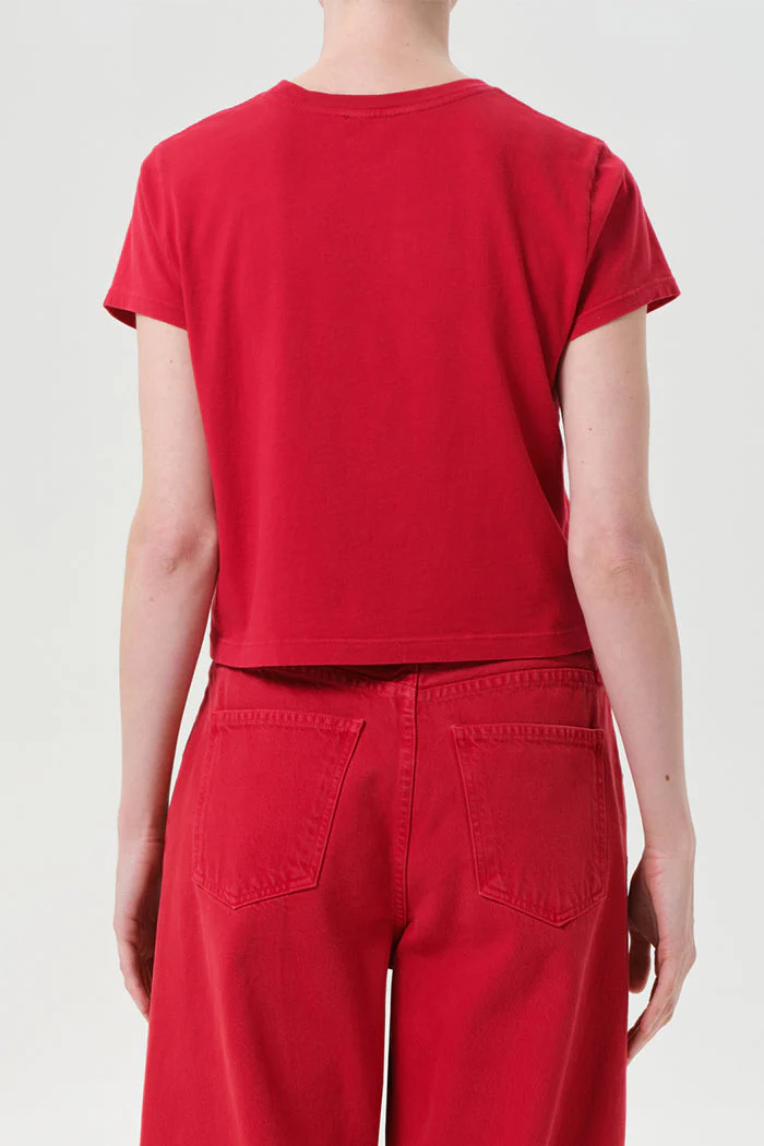 AGOLDE Adine Shrunken Tee - Tomato - Image 2
