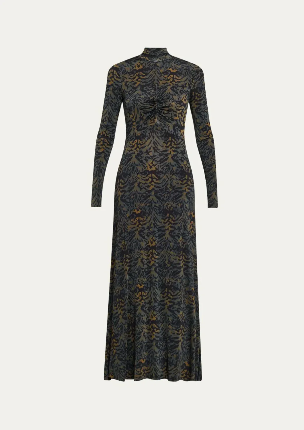 Ulla Johnson Koa Jersey Ruched Front Turtleneck Dress - Image 5