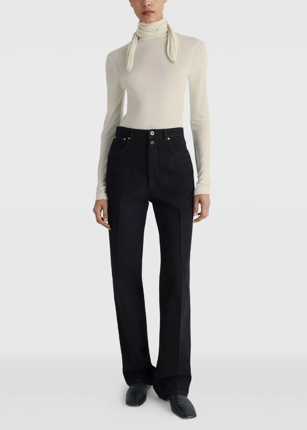 Lemaire Pearl White Foulard Top with Patches - Pearl White - Image 2