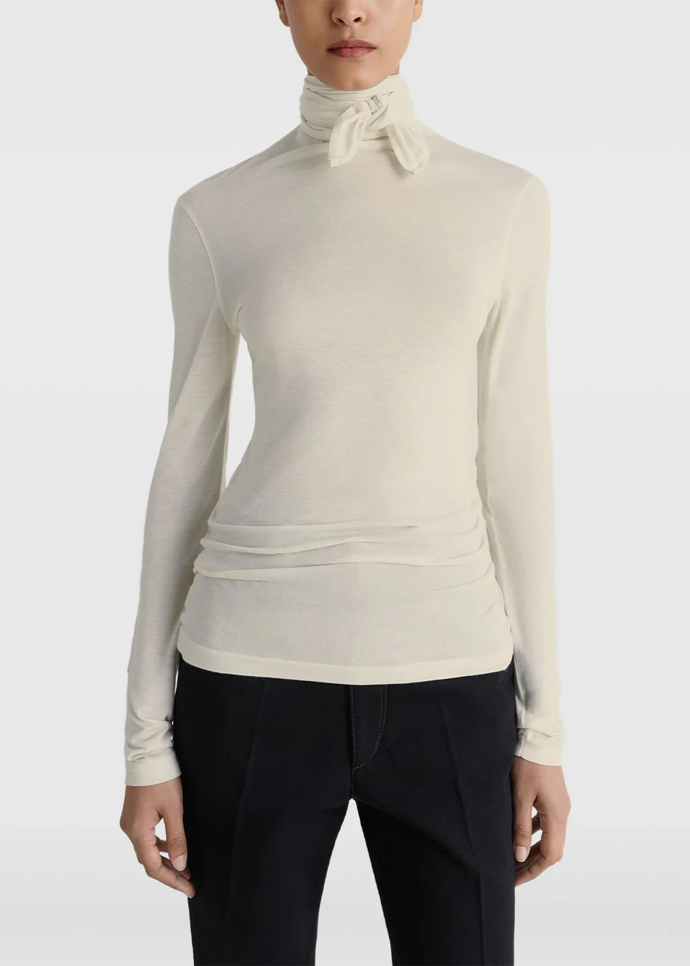 Lemaire Pearl White Foulard Top with Patches - Pearl White - Image 3