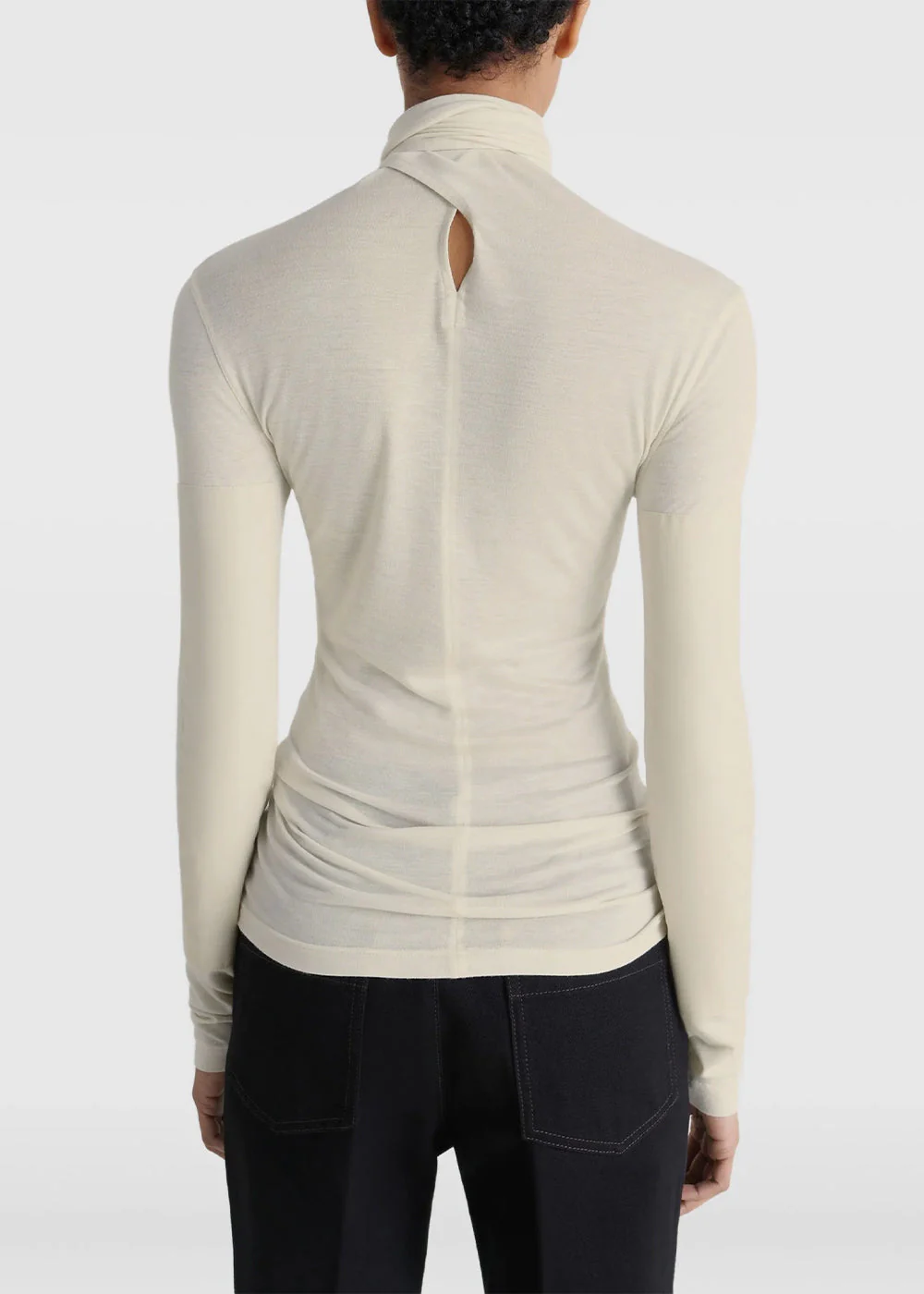 Lemaire Pearl White Foulard Top with Patches - Pearl White - Image 4