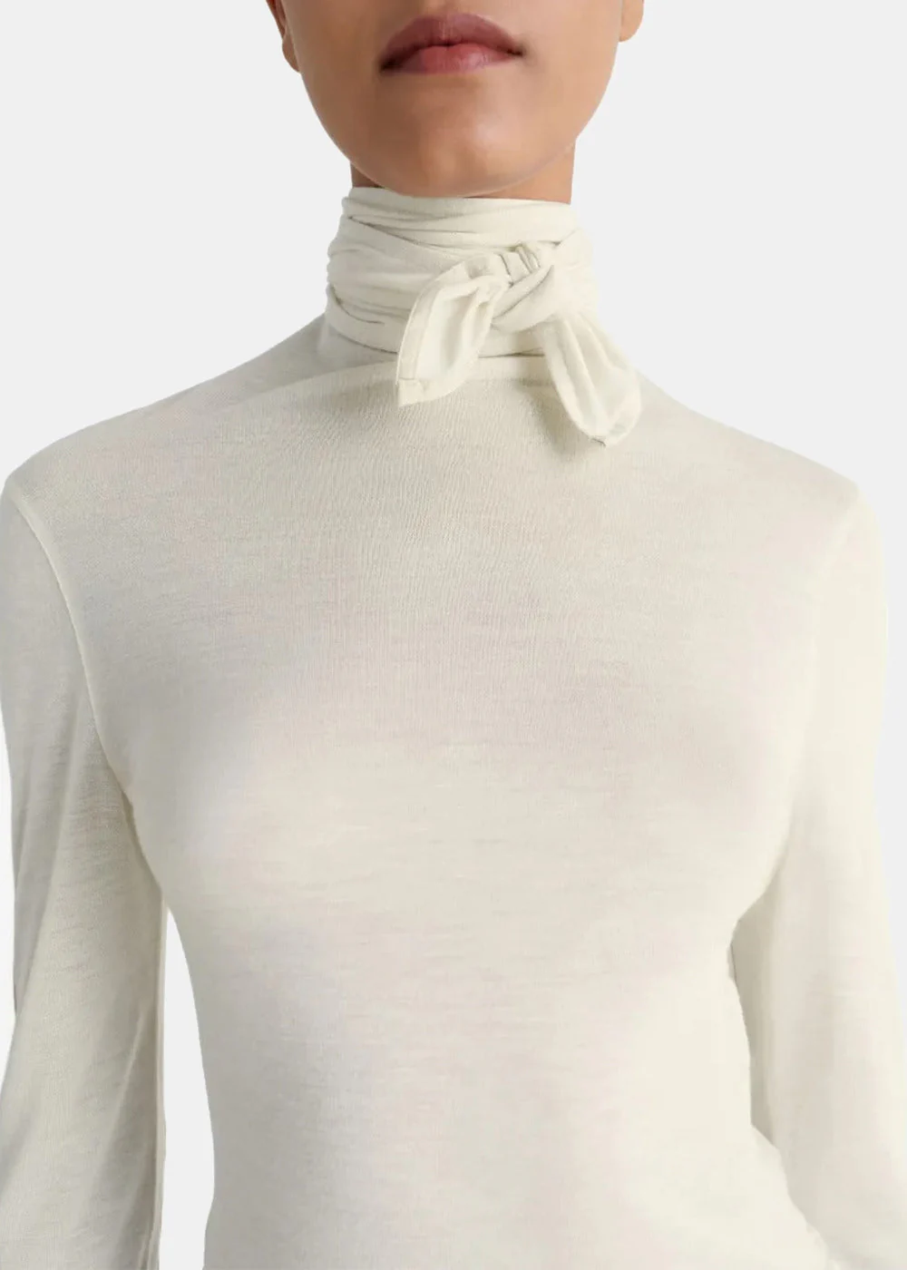 Lemaire Pearl White Foulard Top with Patches - Pearl White - Image 5