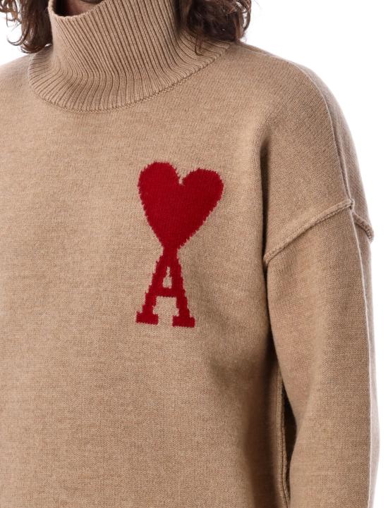 AMI UKS406018289 Turtleneck - Camel Red - Image 3