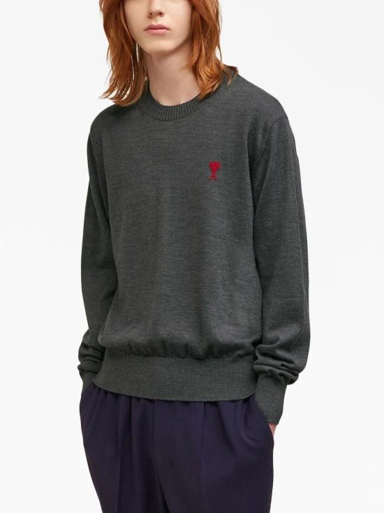 AMI HKS111KN0025055 Sweater - Gray - Image 2