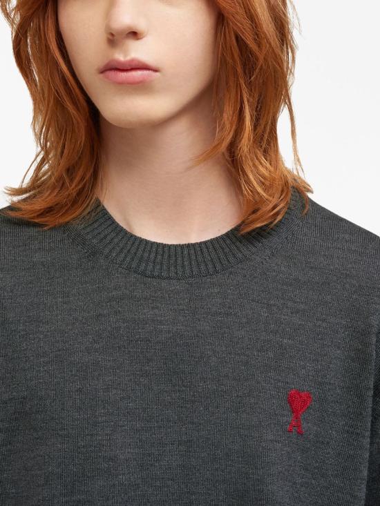 AMI HKS111KN0025055 Sweater - Gray - Image 6