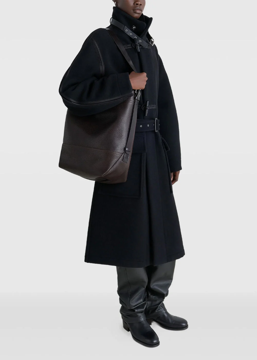 Lemaire Belted Tote Bag - Dark Chocolate - Image 3