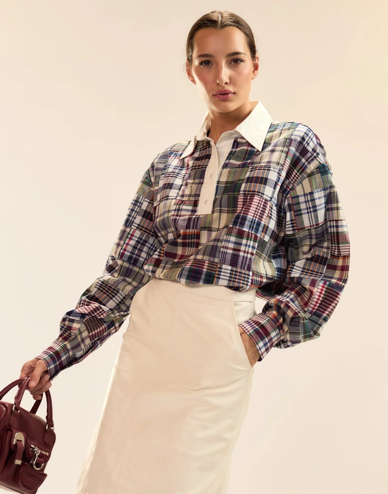 Cynthia Rowley Marisol Madras Rugby Shirt - Plaid - Image 2
