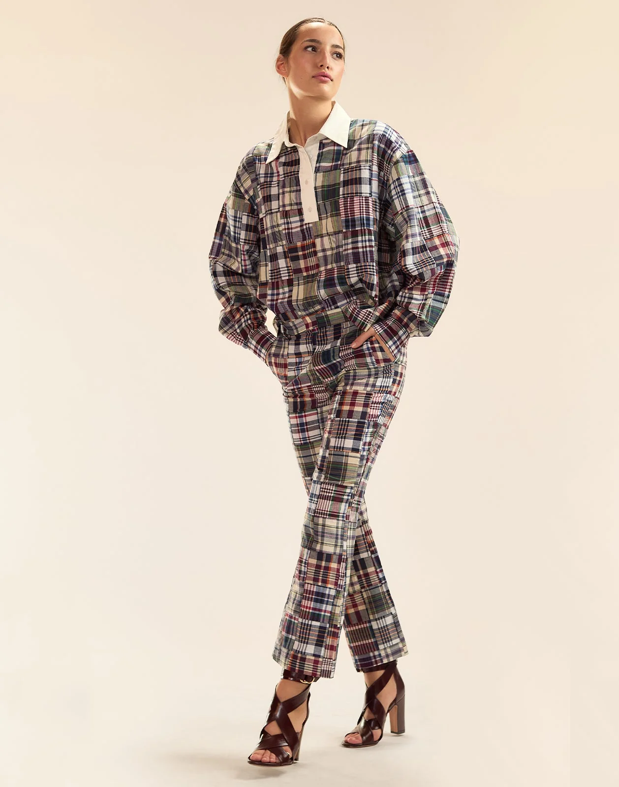 Cynthia Rowley Marisol Madras Rugby Shirt - Plaid - Image 3