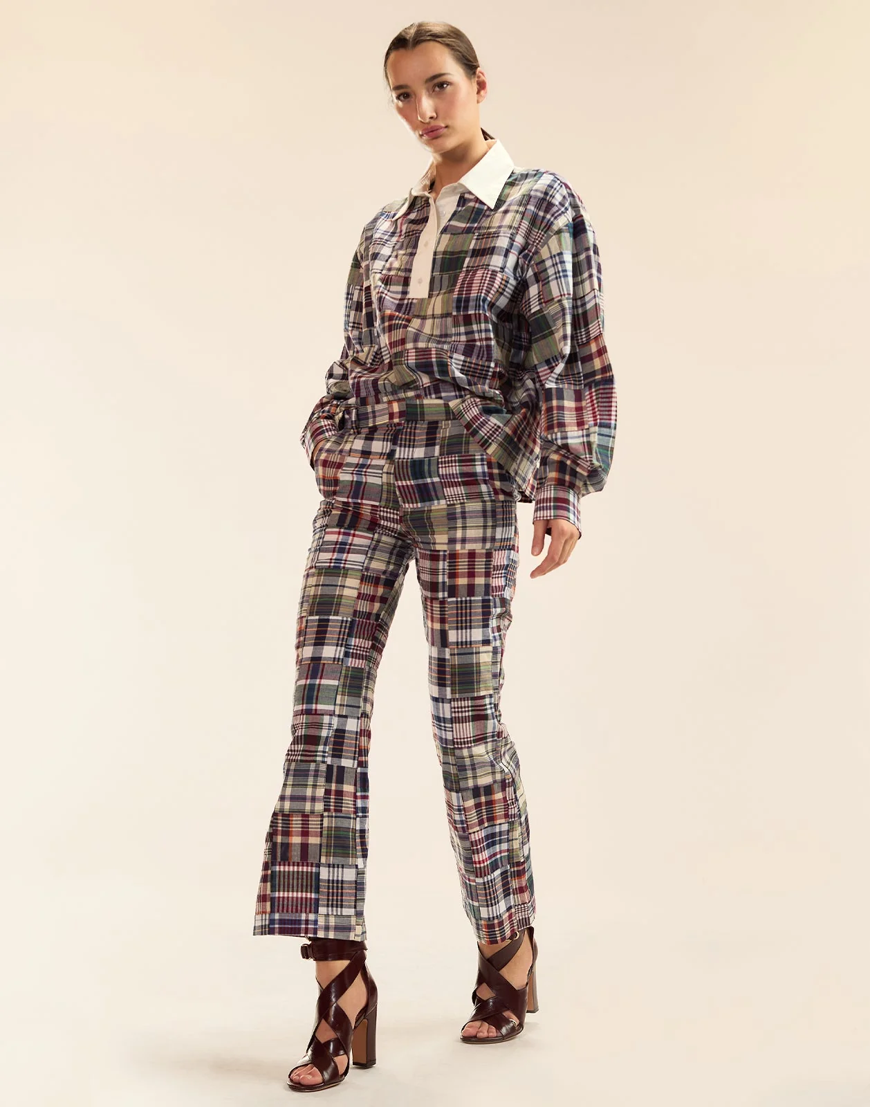 Cynthia Rowley Marisol Madras Rugby Shirt - Plaid - Image 5