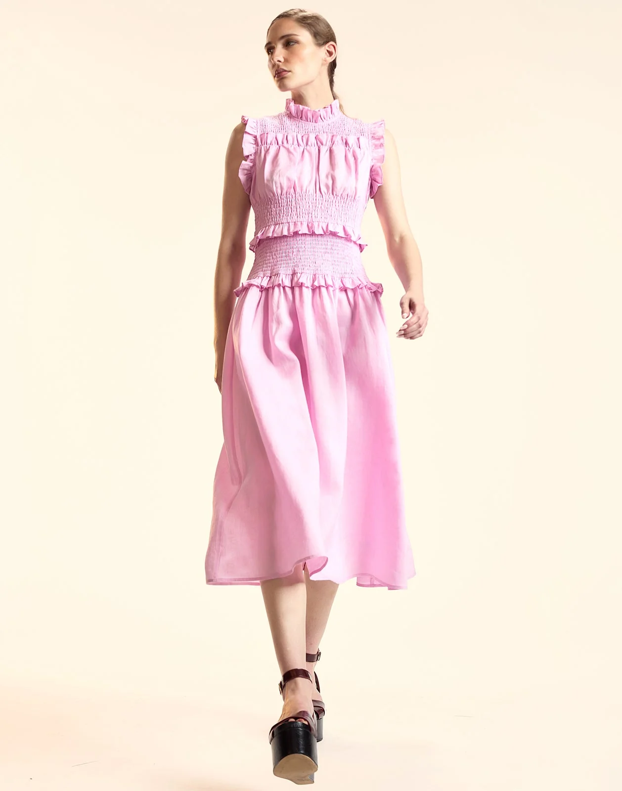 Cynthia Rowley Tulum Ramie Dress - Pink - Image 3