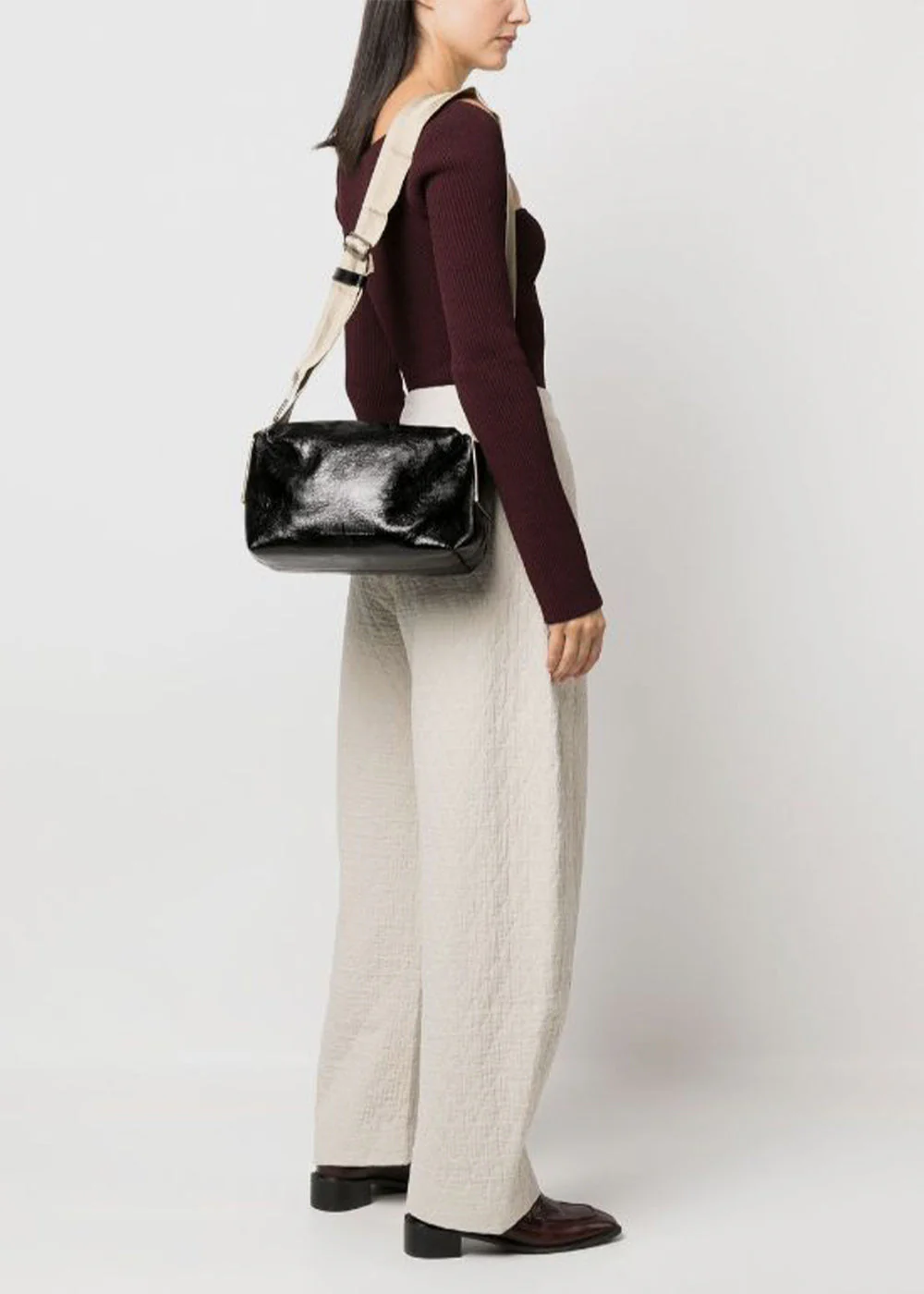 Uma Wang Medium Tofu Bag - Black/Mustard - Image 2