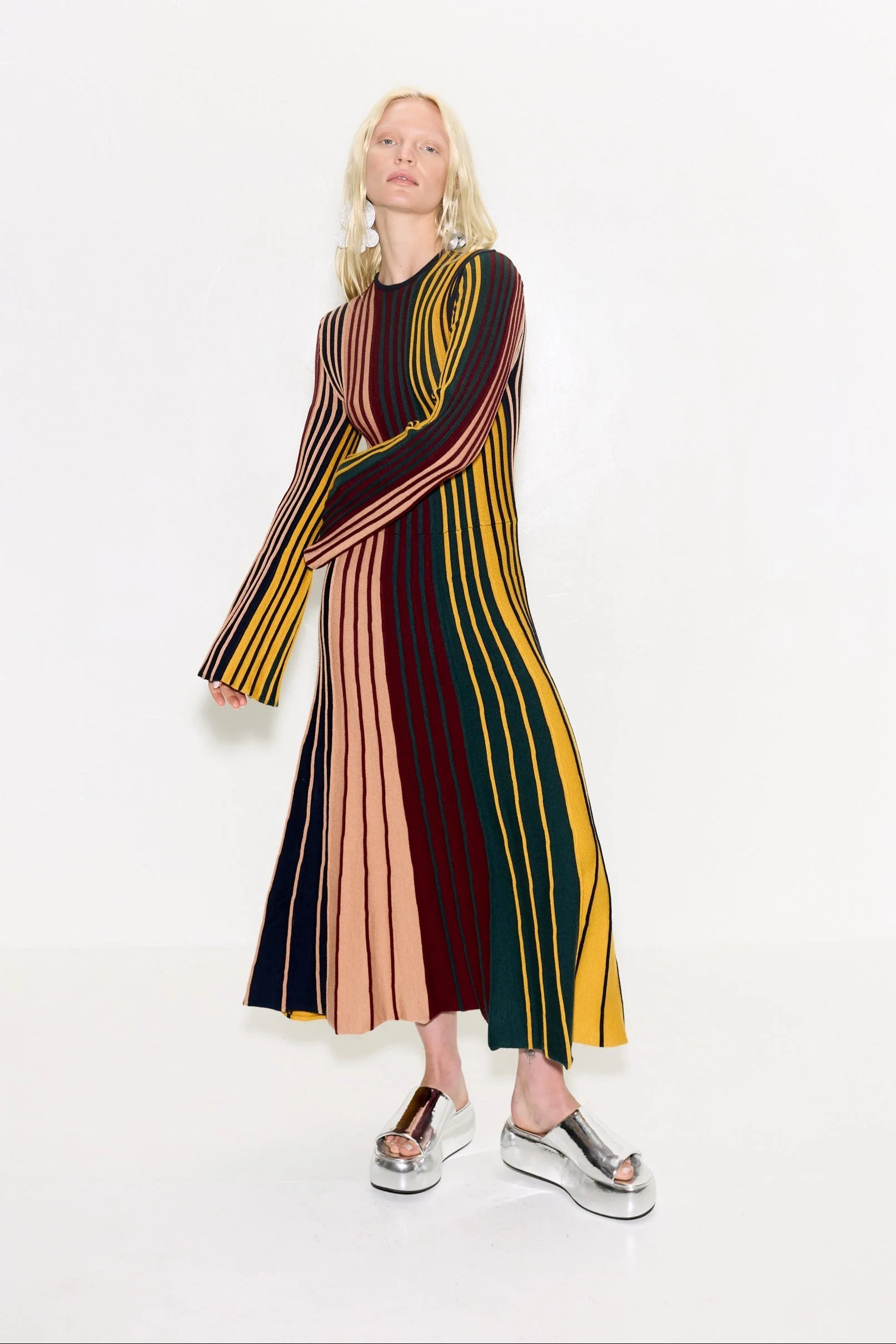 Simon Miller Celia Knit Dress - Multi Color Rib - Image 3