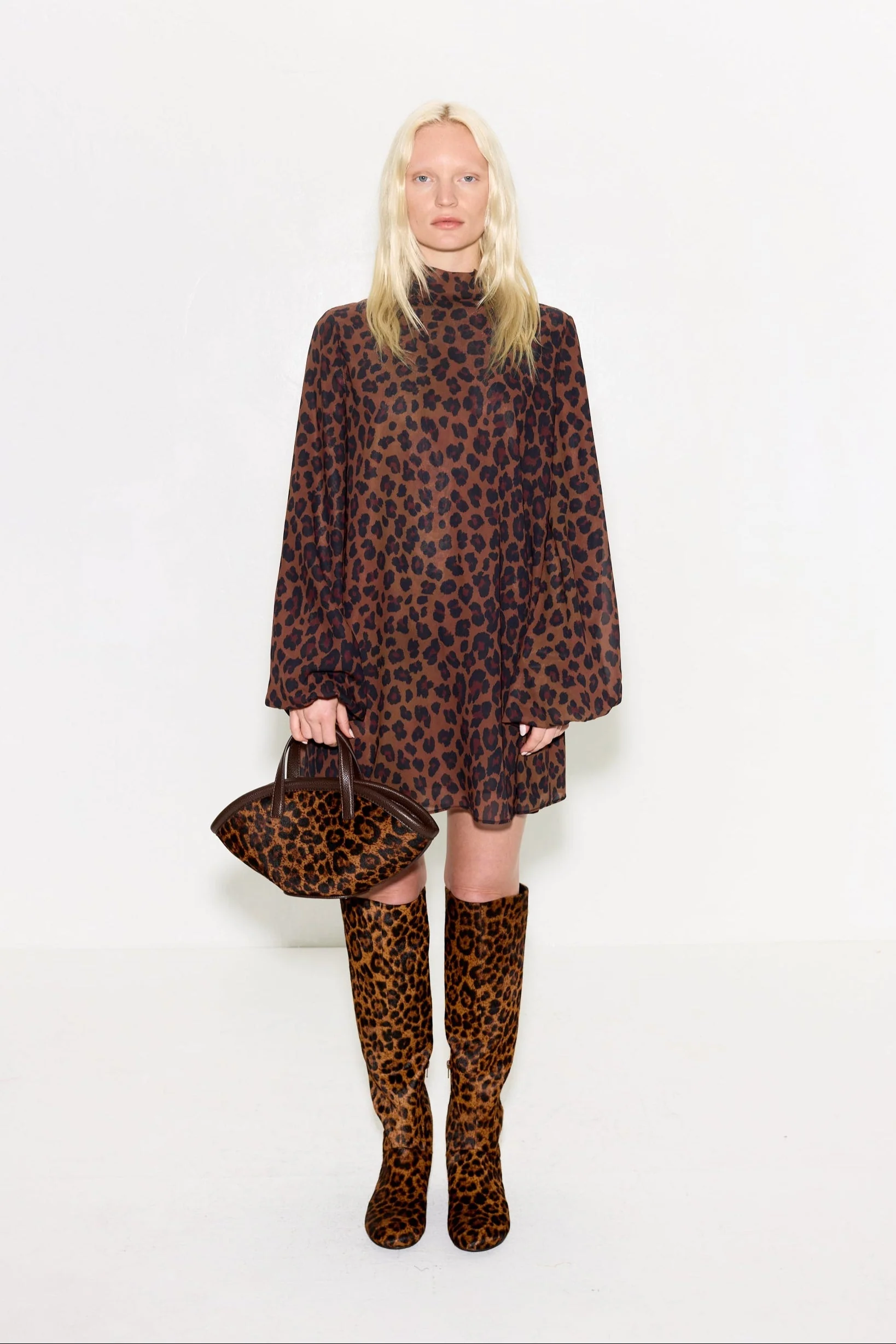 Simon Miller Joplin Chiffon Mini Dress - Choco Brown Leopard - Image 3