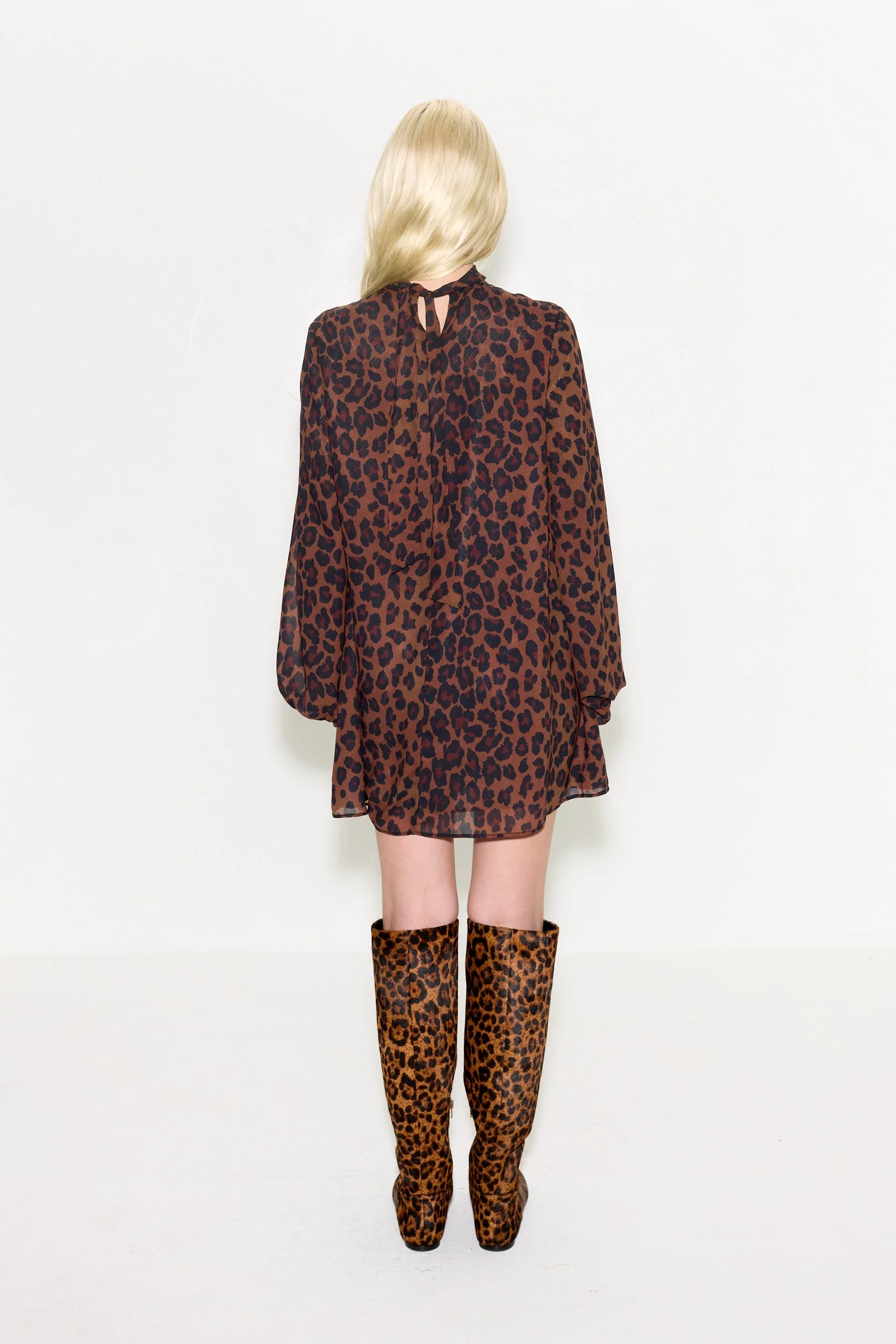 Simon Miller Joplin Chiffon Mini Dress - Choco Brown Leopard - Image 5