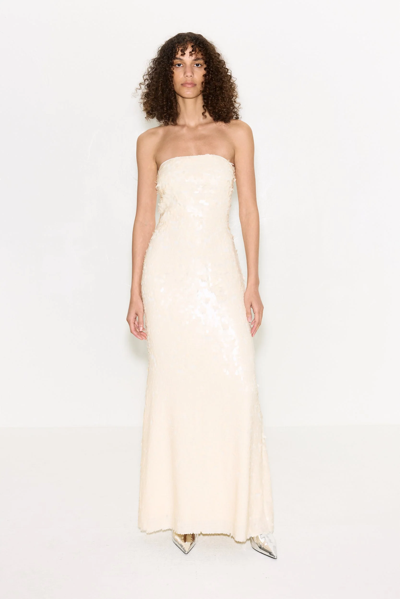 Simon Miller Sculpty Strapless Sequin Dress - Bone - Image 3