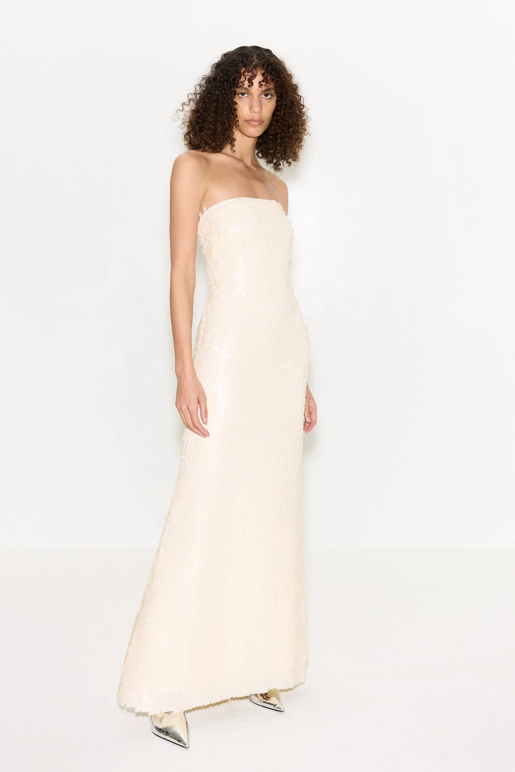 Simon Miller Sculpty Strapless Sequin Dress - Bone - Image 4