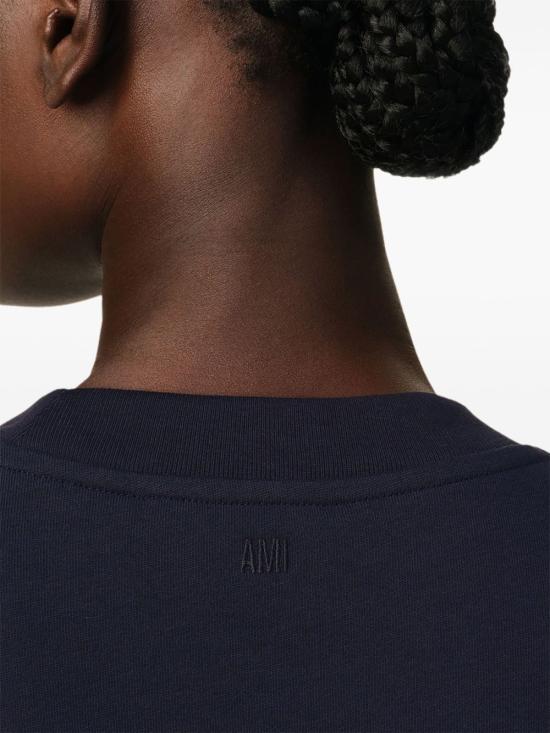 AMI Short Sleeve T-Shirt - Navy - Image 2