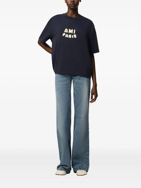 AMI Short Sleeve T-Shirt - Navy - Image 7