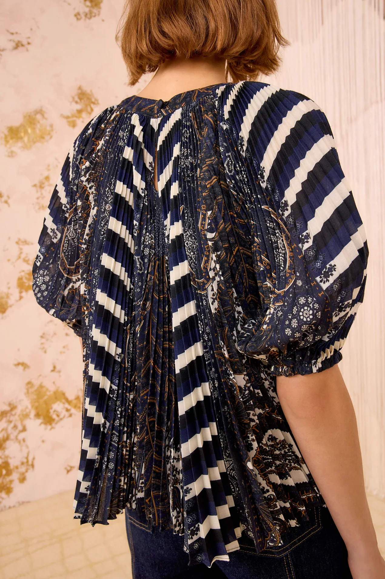 Ulla Johnson Dafne Pleated Short Sleeve Blouse - Image 4
