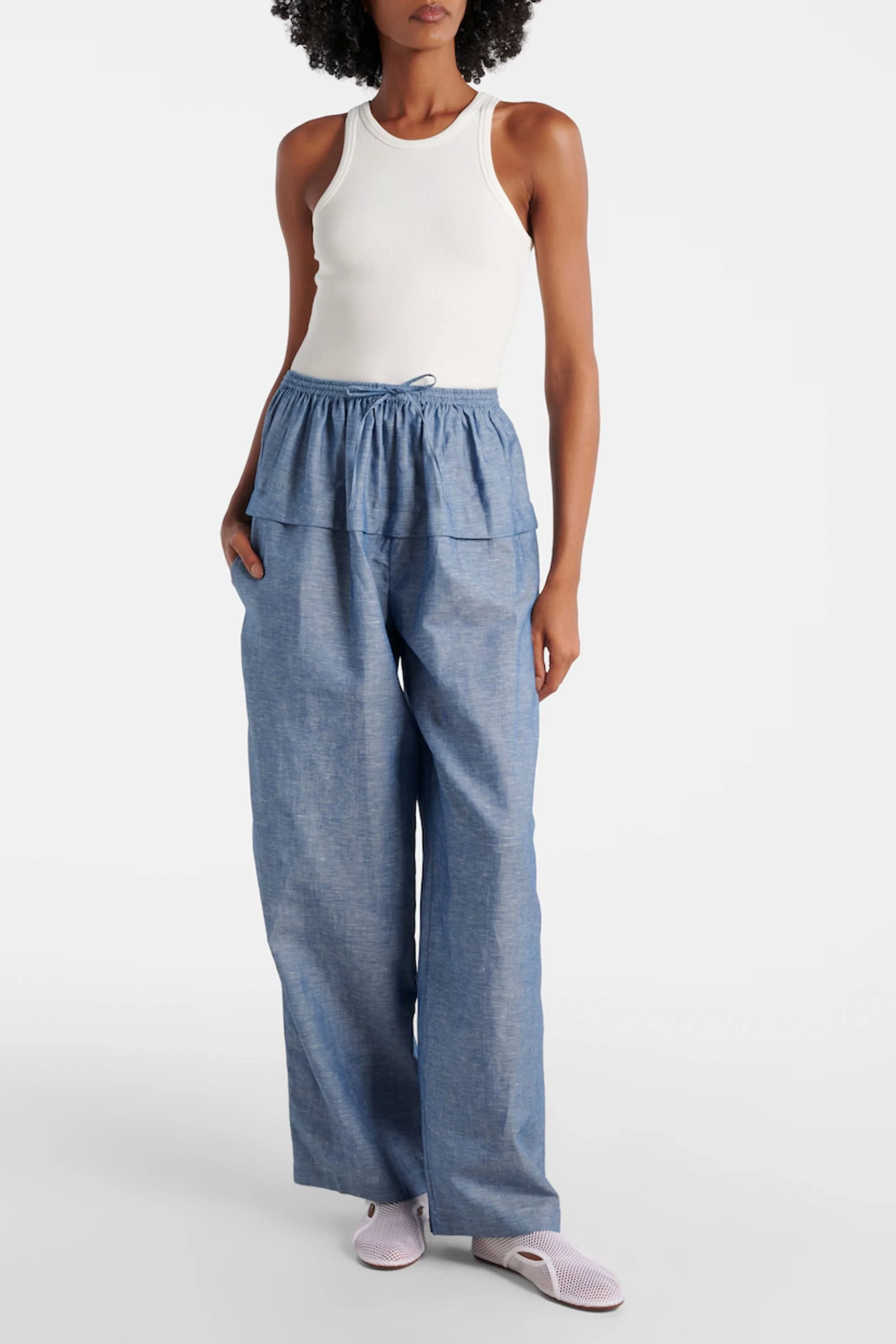 Alaia Peplum Pants - Bleu Jeans - Image 2