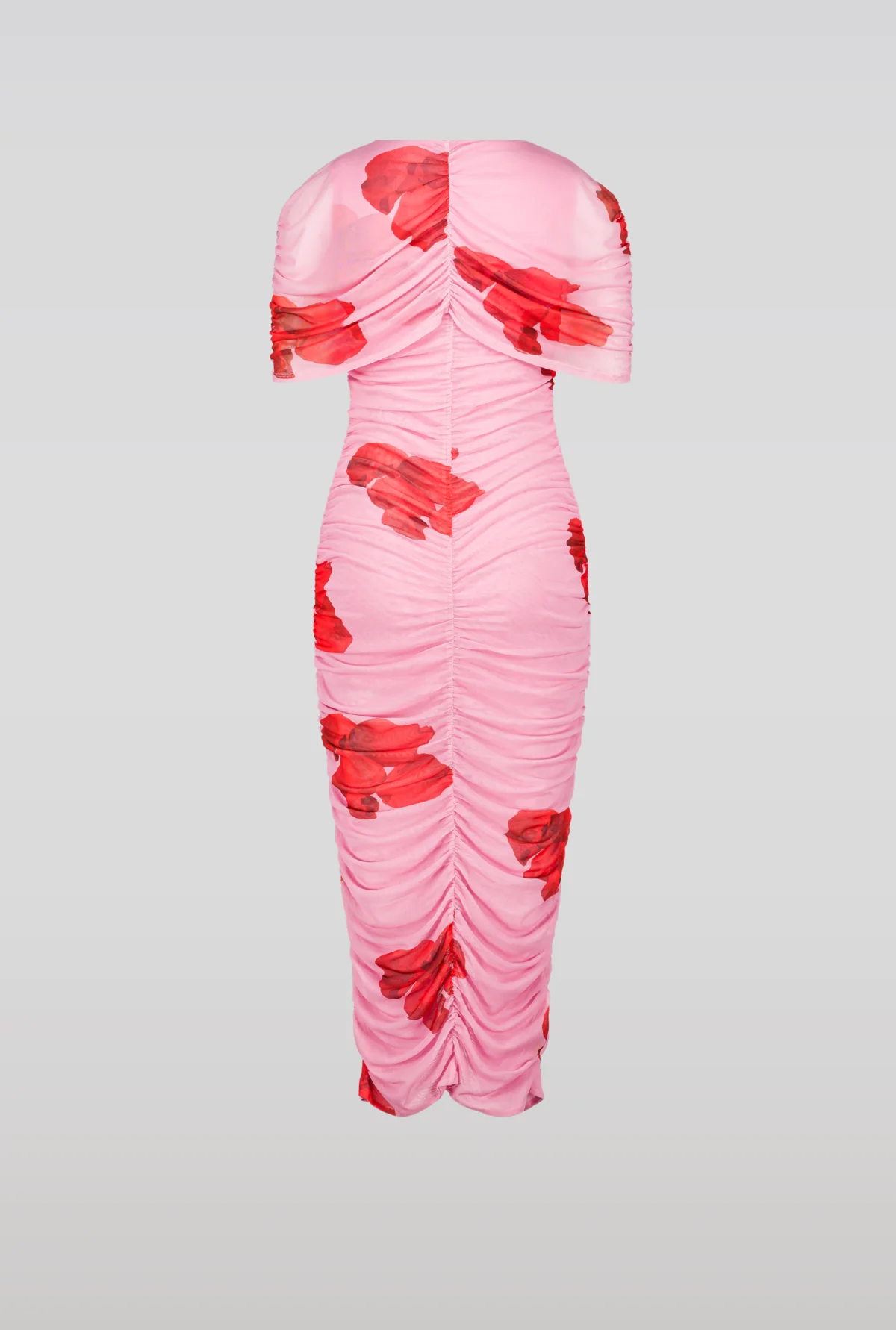 SAEMDI Mesh Floral Cape Midi Dress - Image 2