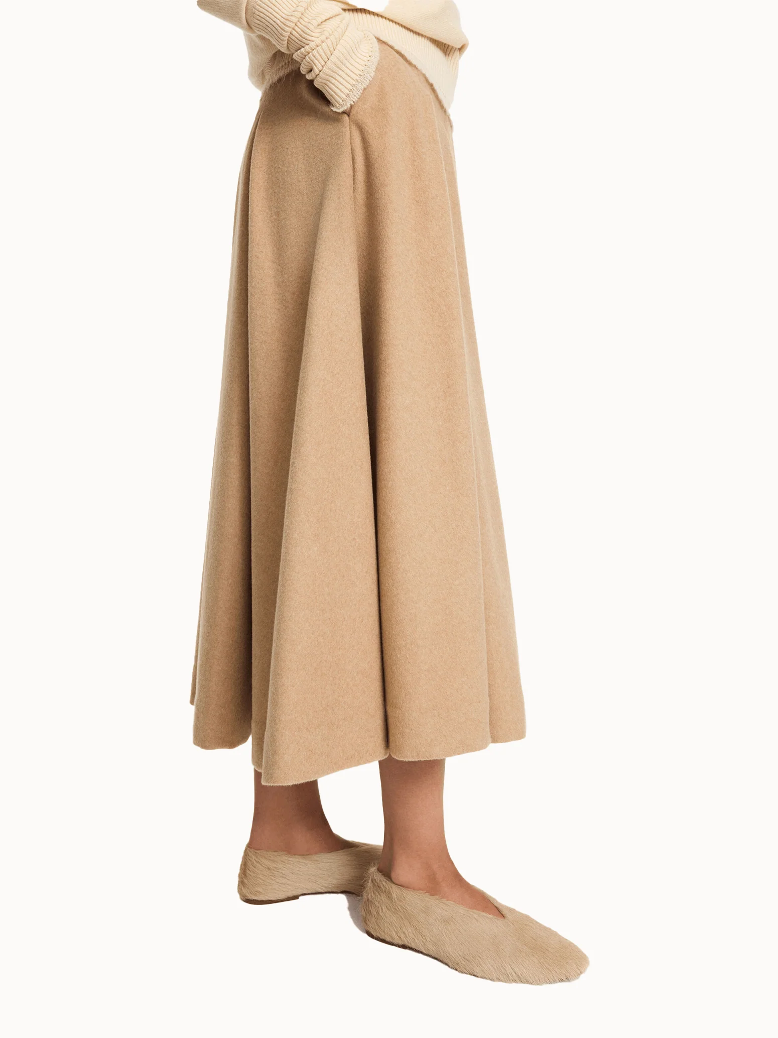 By Malene Birger Eden Wool Skirt - Medium Beige Melange - Image 2