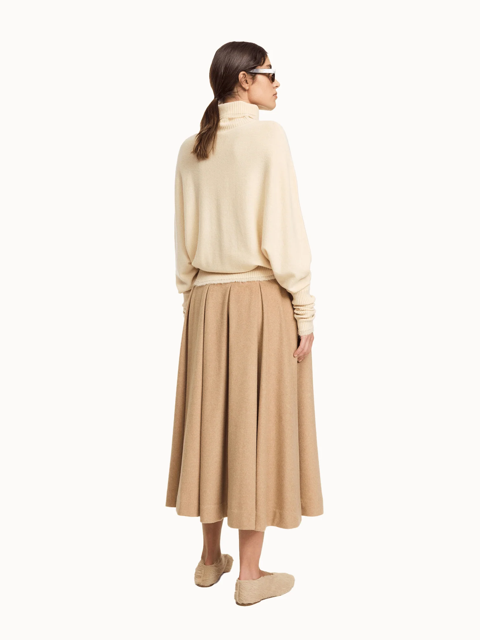 By Malene Birger Eden Wool Skirt - Medium Beige Melange - Image 4