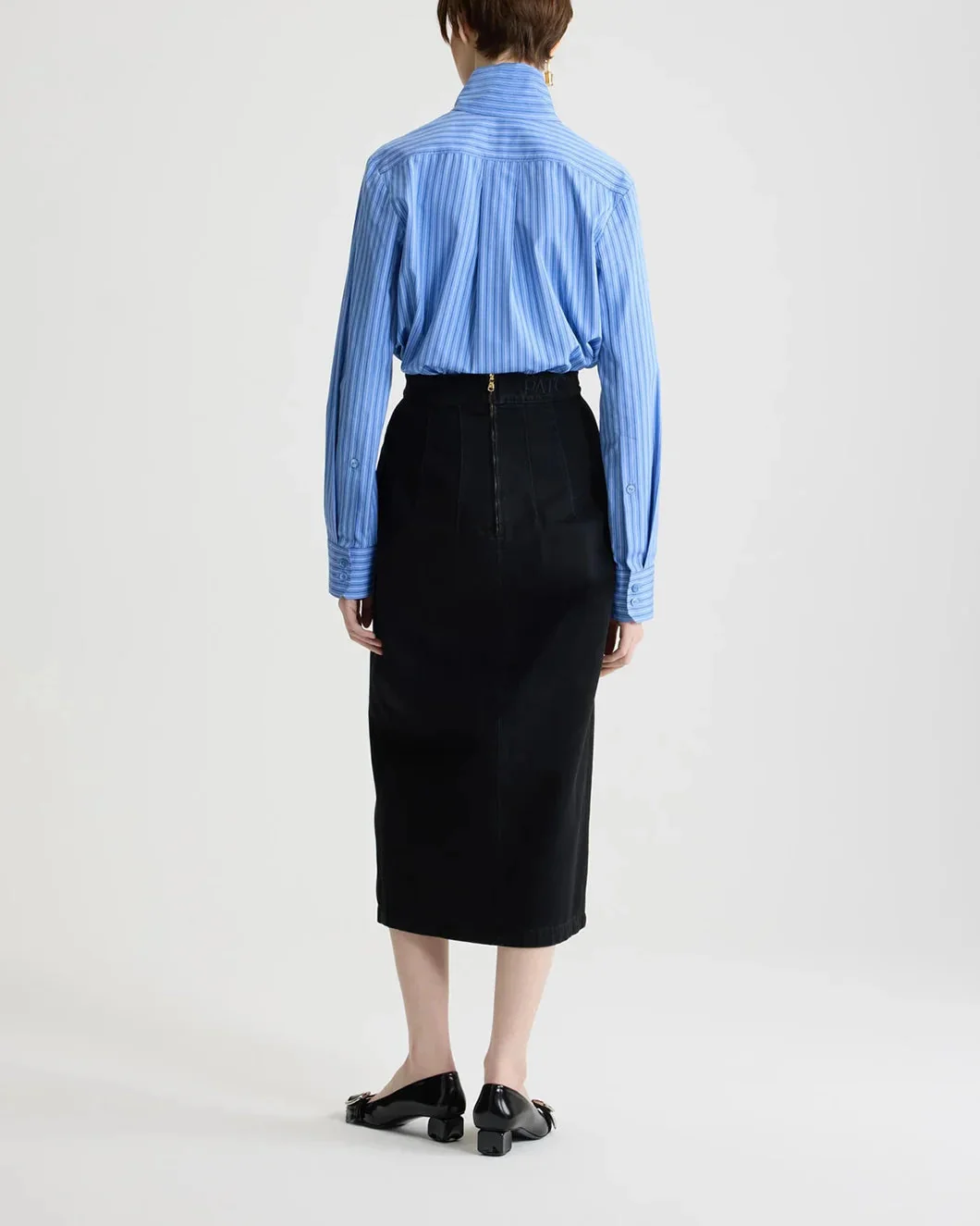 Patou Scarf Collar Blouse - Blue - Image 3