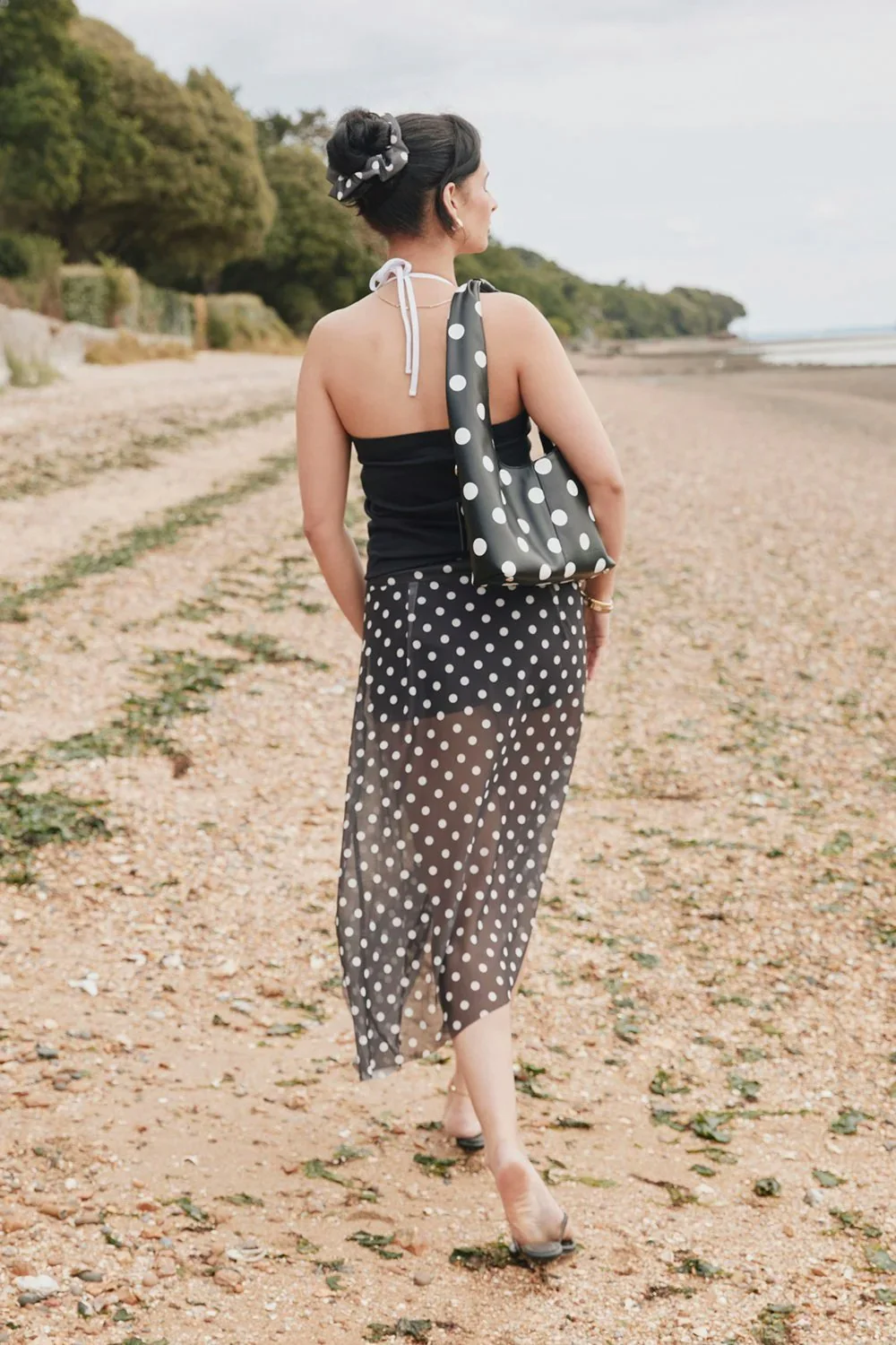 House of Sunny Polka Dot Mesh Printed Skirt - Multi - Image 2