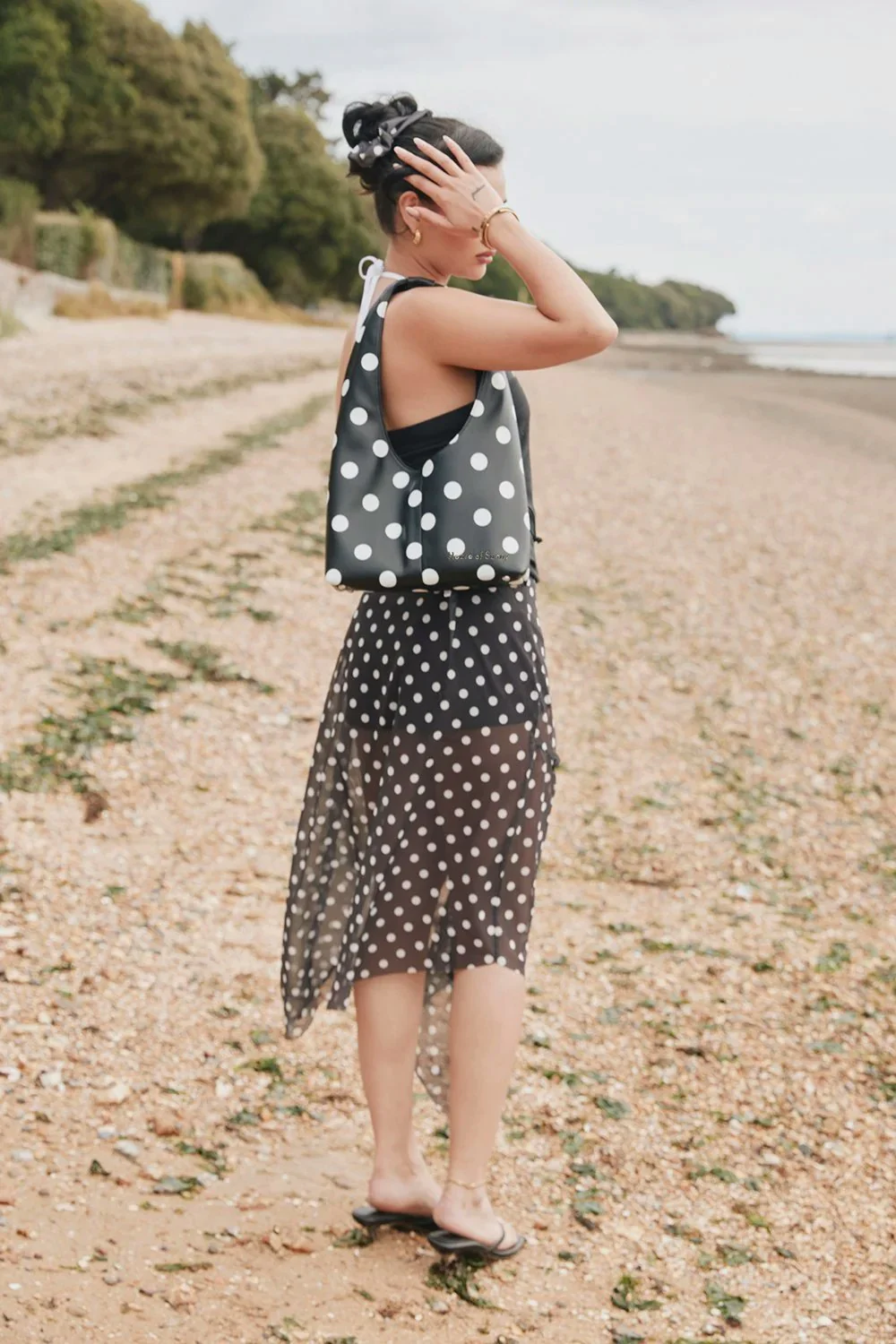 House of Sunny Polka Dot Mesh Printed Skirt - Multi - Image 3