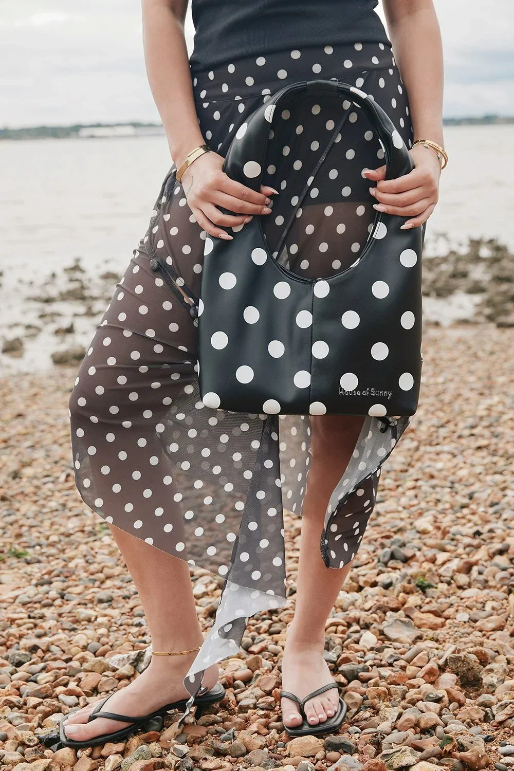House of Sunny Polka Dot Mesh Printed Skirt - Multi - Image 5
