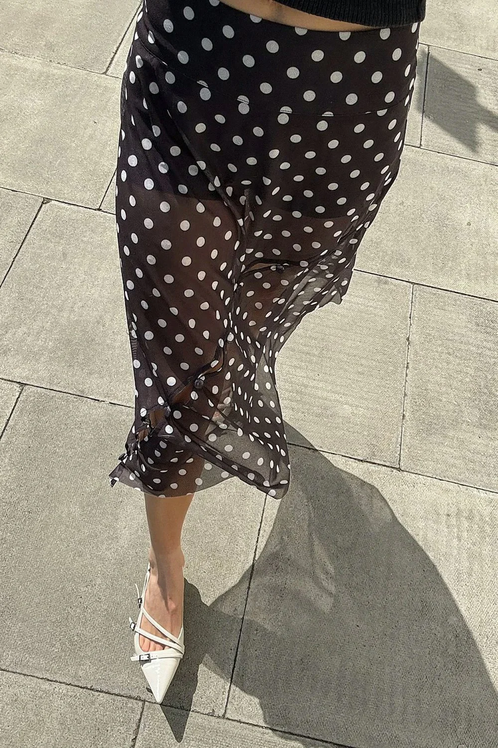 House of Sunny Polka Dot Mesh Printed Skirt - Multi - Image 7