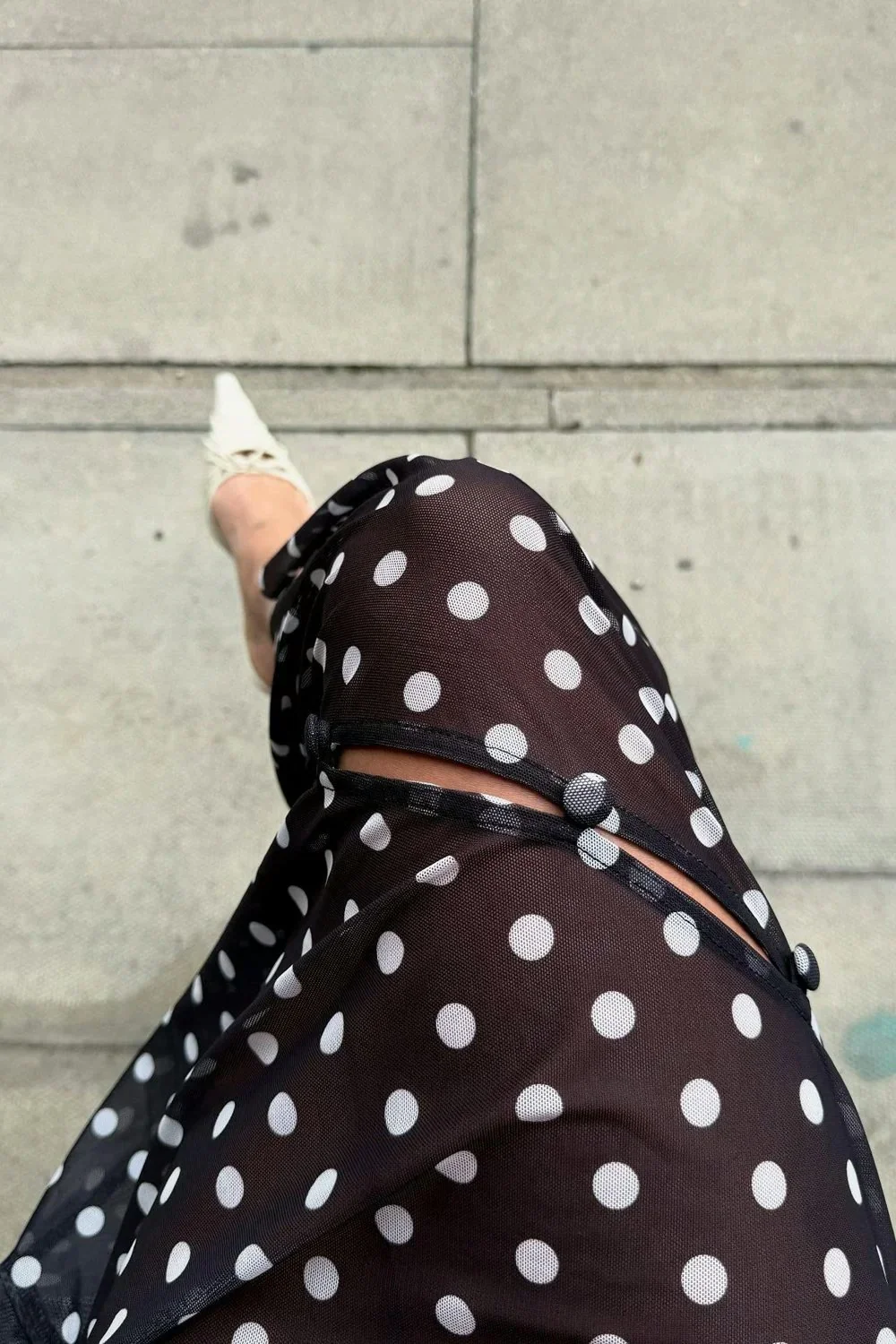 House of Sunny Polka Dot Mesh Printed Skirt - Multi - Image 9