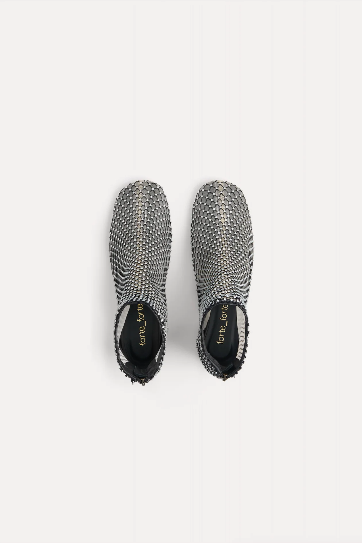 Forte Forte Strass Mesh Booties - Black - Image 4