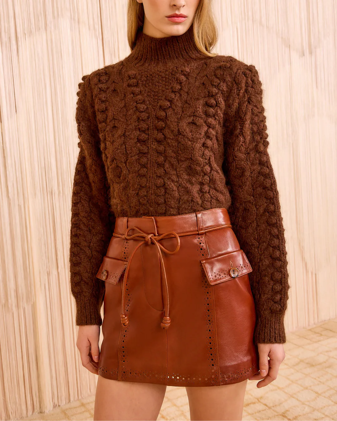 Ulla Johnson Luna Leather Mini Skirt - Wenge - Image 3