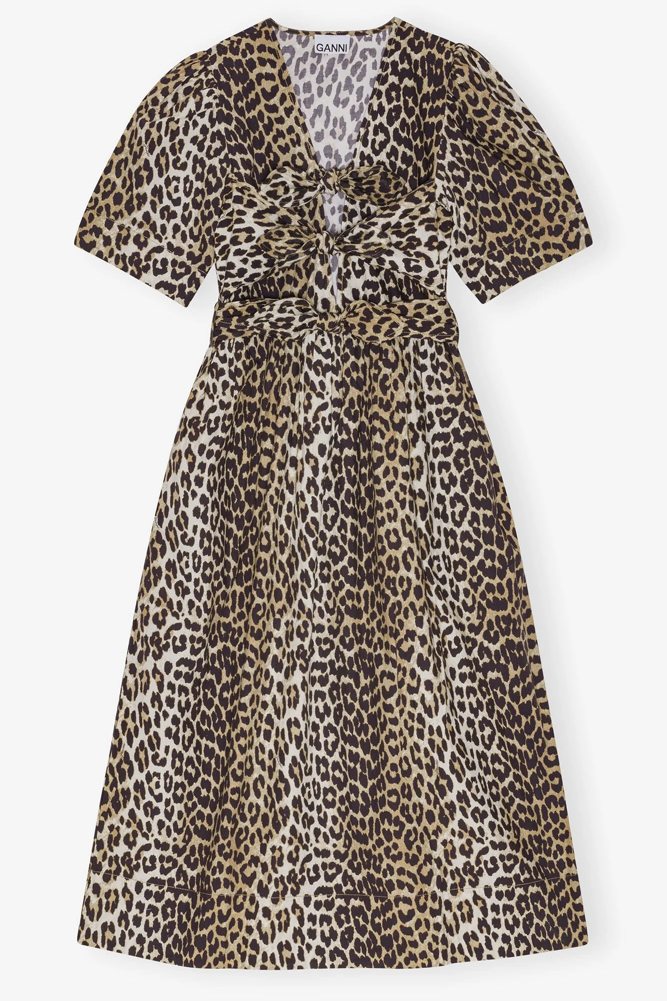 Ganni Leopard Printed Tie Dress - Image 5