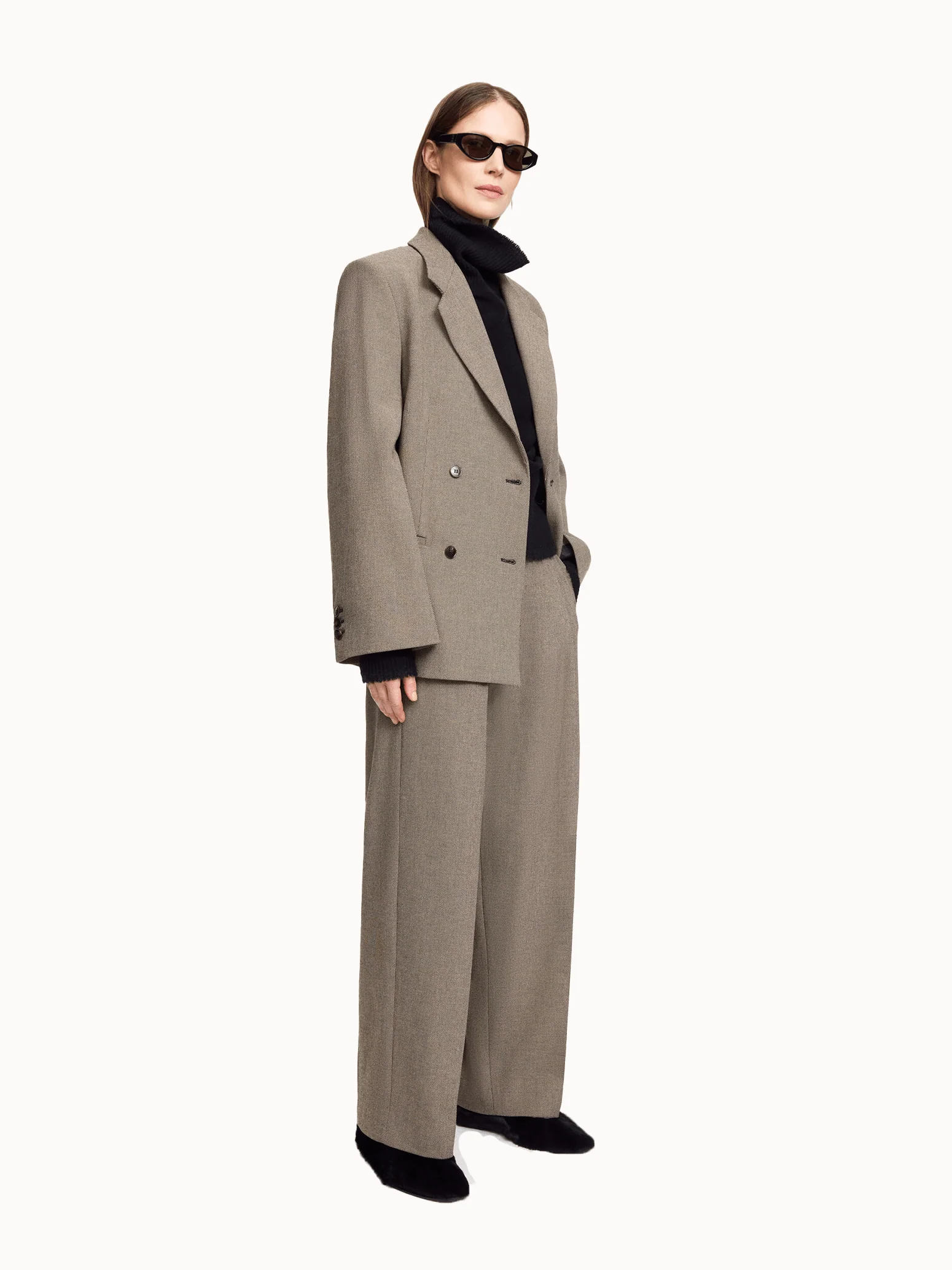By Malene Birger Elsa Trousers - Mixed Weave Beige - Image 2