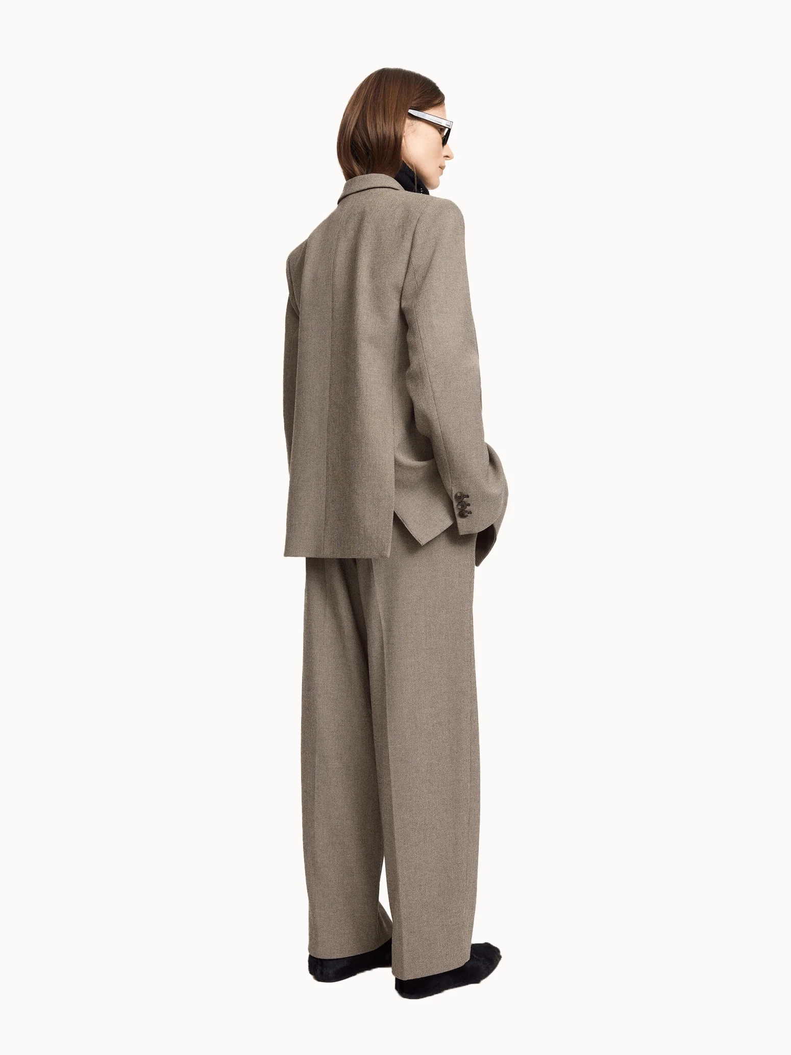 By Malene Birger Elsa Trousers - Mixed Weave Beige - Image 4