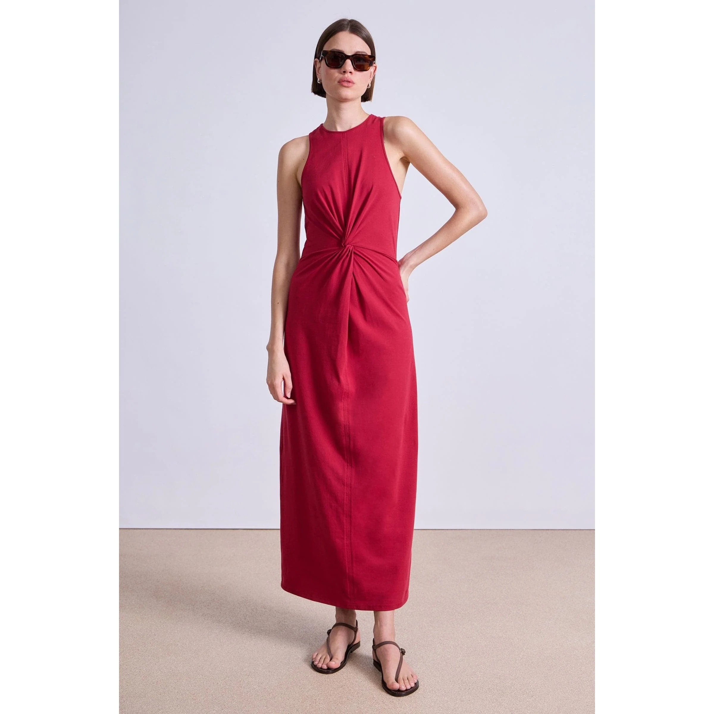 Apiece Apart Magna Twisted Tank Dress - Rumba Red - Image 2