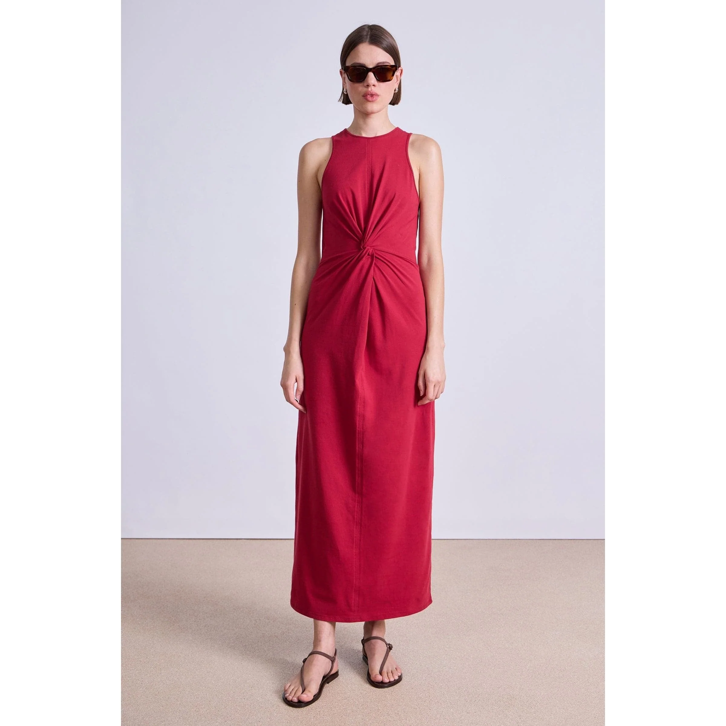 Apiece Apart Magna Twisted Tank Dress - Rumba Red - Image 3